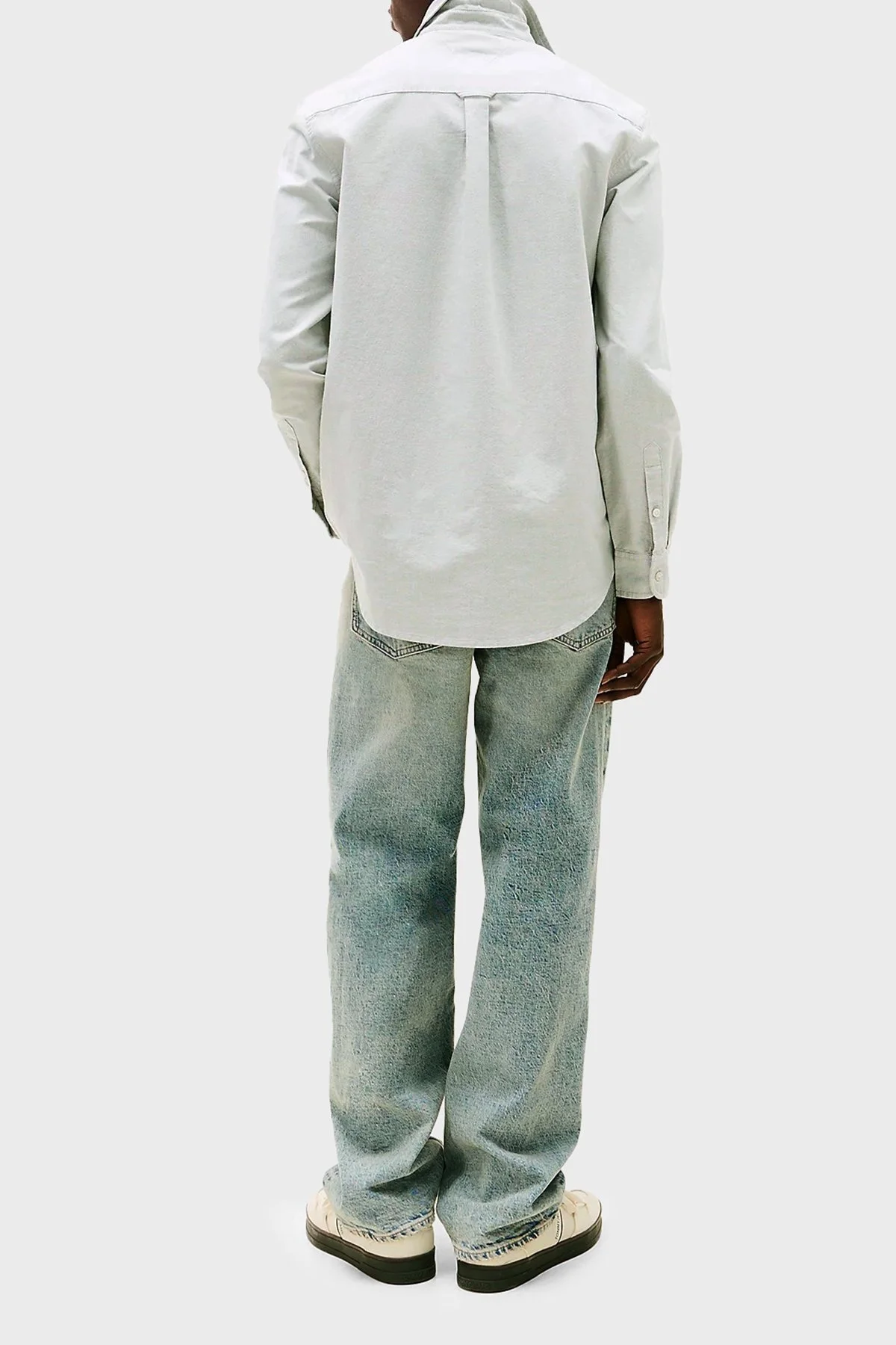 Tommy Jeans % 100 Pamuk Regular Fit Düğmeli Yaka Erkek Gömlek DM0DM21298 MR6 YEŞİL - 3