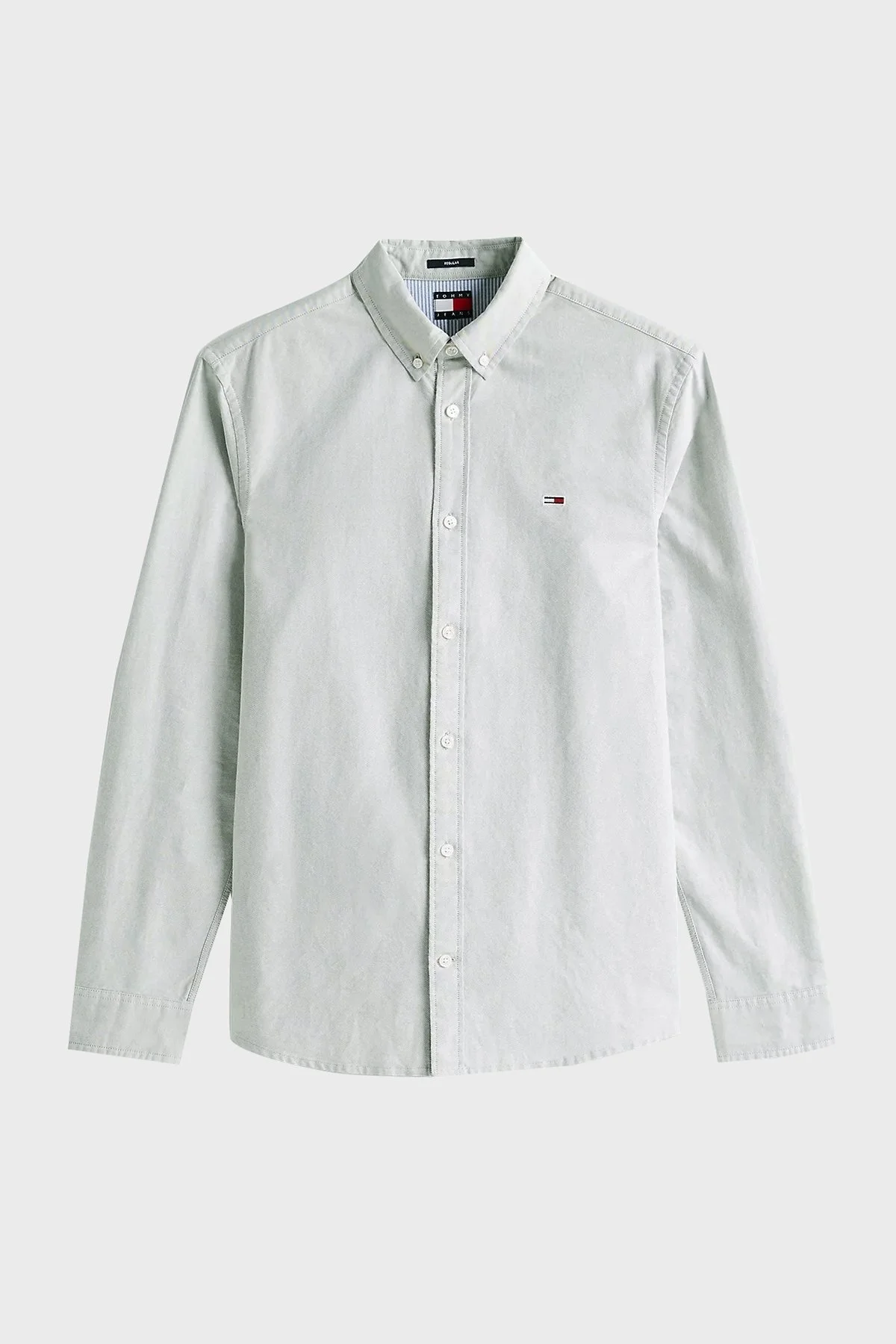 Tommy Jeans % 100 Pamuk Regular Fit Düğmeli Yaka Erkek Gömlek DM0DM21298 MR6 YEŞİL - 5