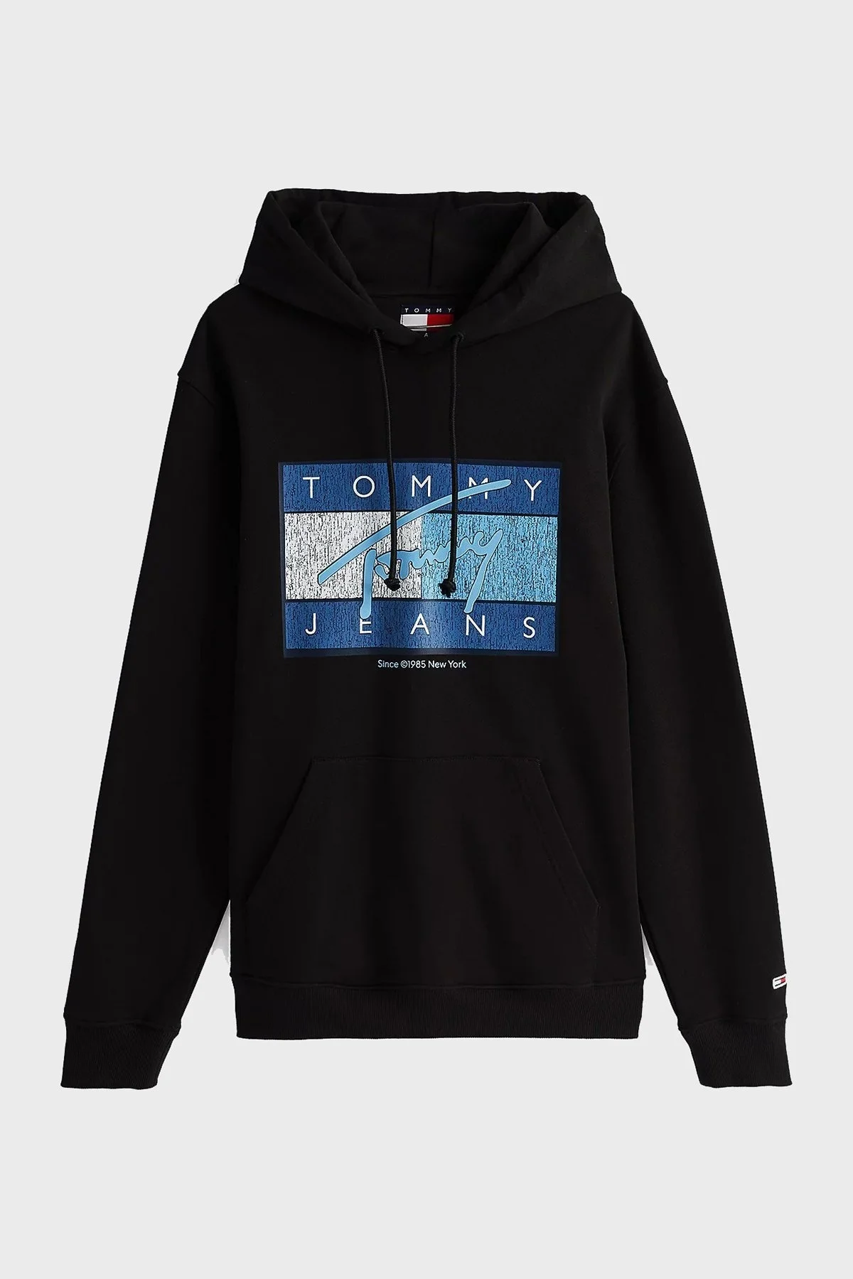 Tommy Jeans % 100 Pamuk Regular Fit Kapüşon Yaka Logolu Erkek Sweat DM0DM21100 BDS SİYAH - 10