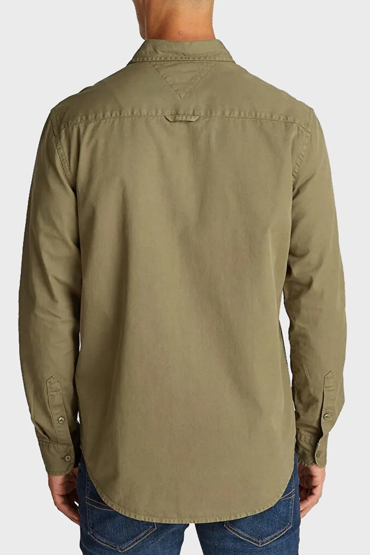 Tommy Jeans % 100 Pamuk Regular Fit Logolu Erkek Gömlek DM0DM21107 M12 YEŞİL - 7