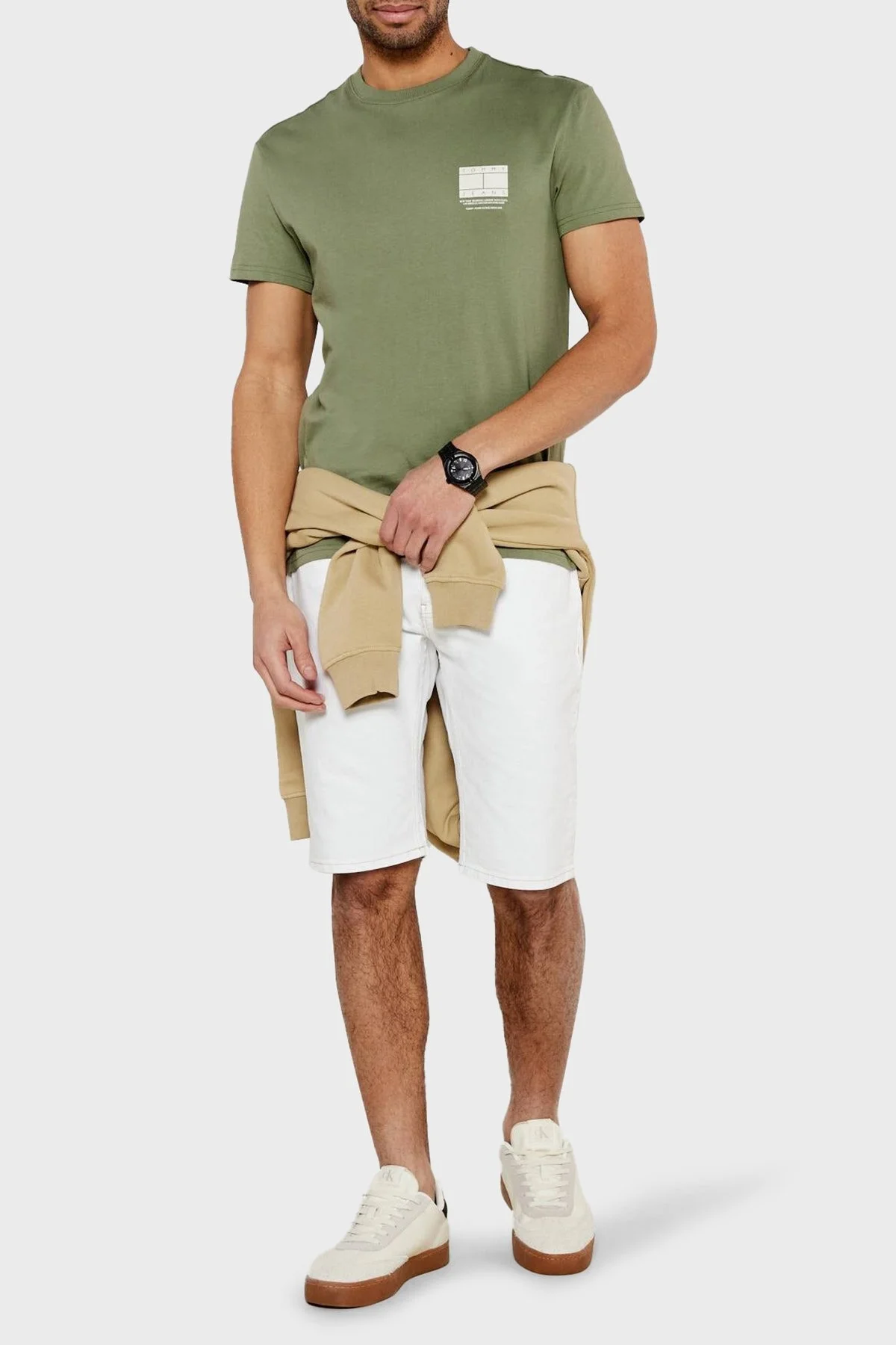 Tommy Jeans % 100 Pamuk Regular Fit Logolu Erkek T Shirt DM0DM20814 MR6 YEŞİL - 2