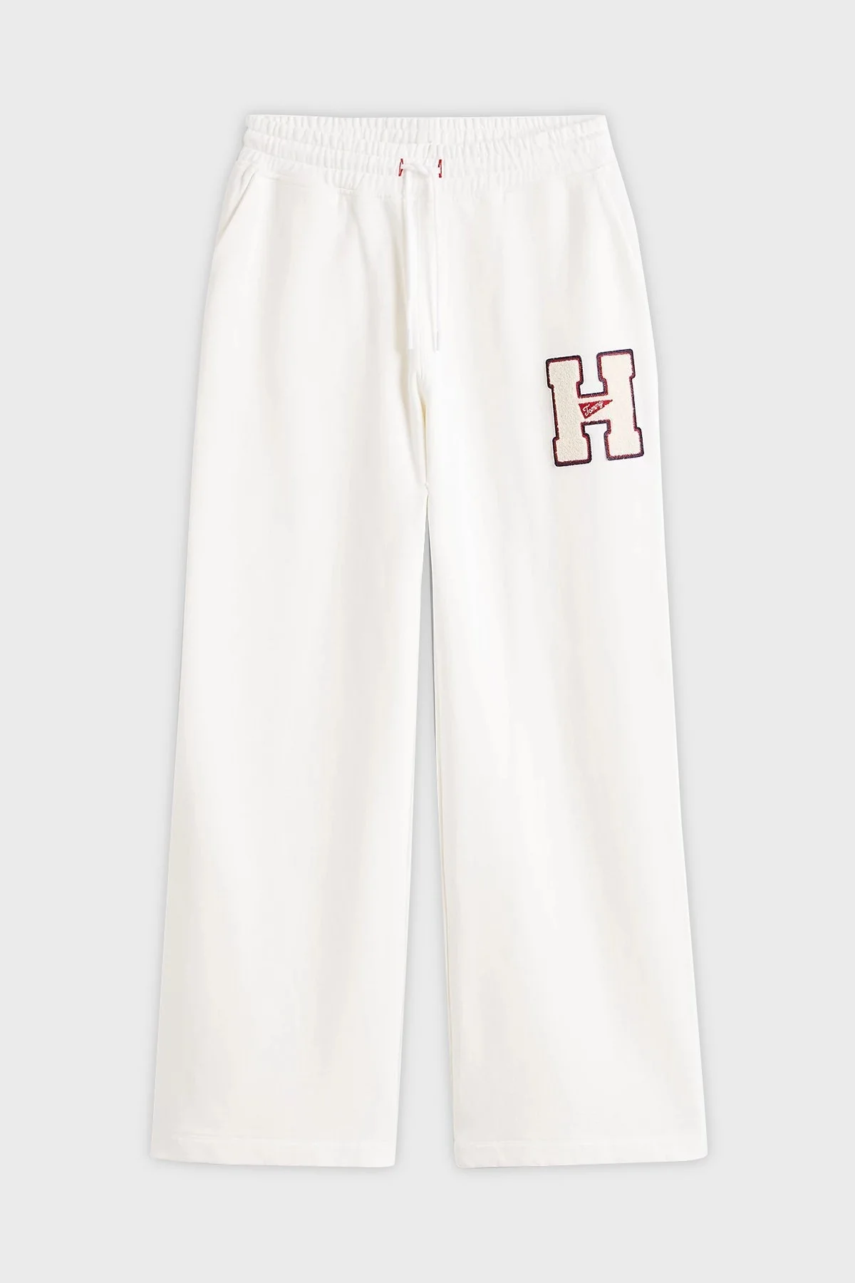 Tommy Jeans % 100 Pamuk Regular Fit Normal Bel Geniş Paça Jogger Bayan Pantolon DW0DW20558 YAC BEJ - 5