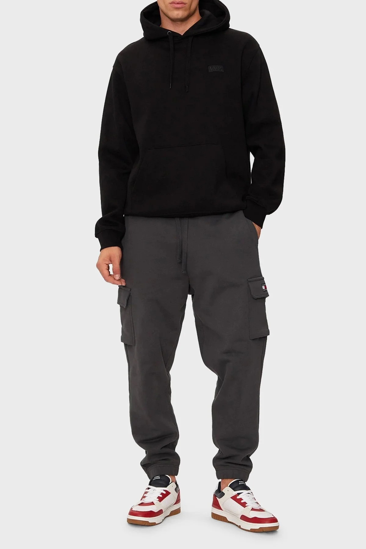 Tommy Jeans % 100 Pamuk Regular Fit Yüksek Bel Lastikli Paça Jogger Erkek Pantolon DM0DM19807 PUB KOYU GRİ - 7