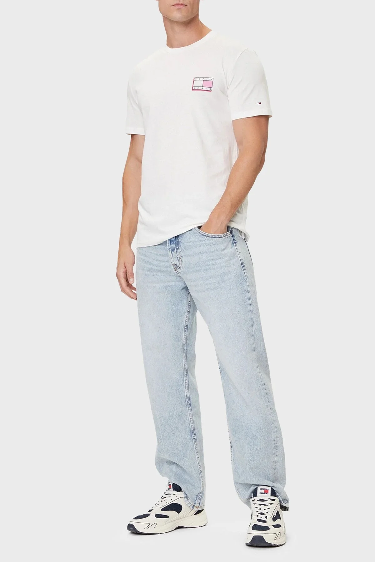 Tommy Jeans % 100 Pamuk Regular Straight Normal Bel Düz Paça Jeans Erkek Kot Pantolon DM0DM21226 1A5 MAVİ - 2