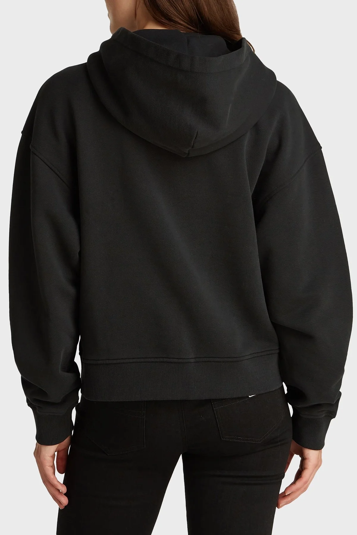 Tommy Jeans % 100 Pamuk Relaxed Fit Kapüşonlu Bayan Sweat DW0DW19412 BDS SİYAH - 2