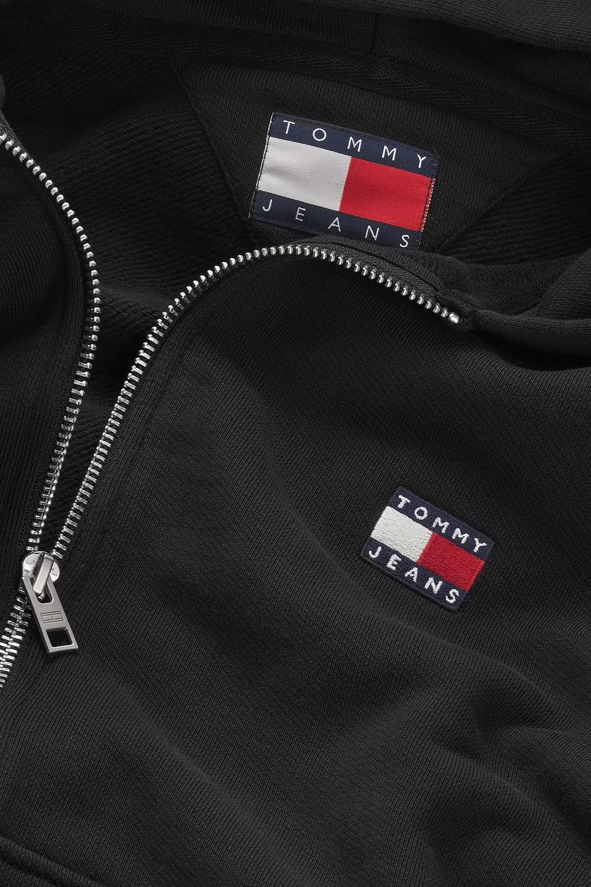 Tommy Jeans % 100 Pamuk Relaxed Fit Kapüşonlu Bayan Sweat DW0DW19412 BDS SİYAH - 5