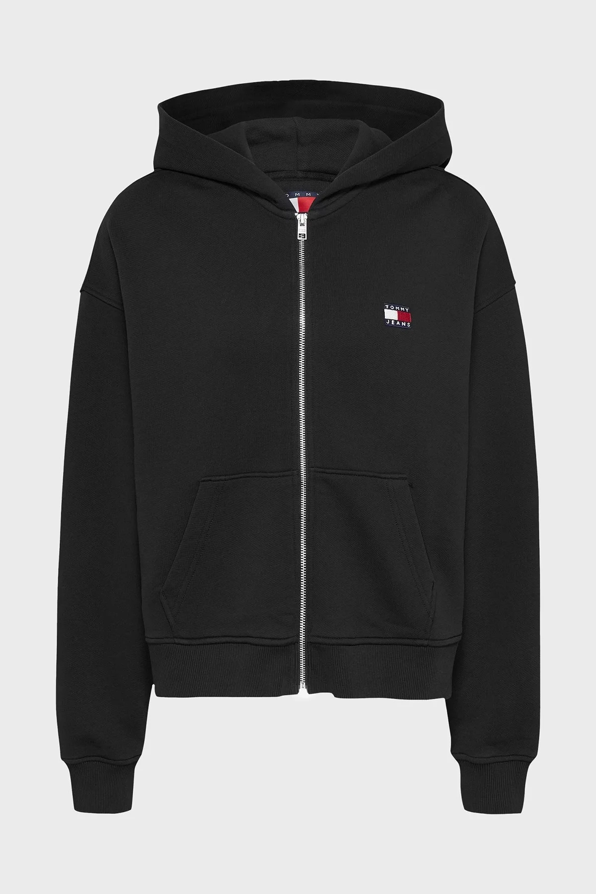 Tommy Jeans % 100 Pamuk Relaxed Fit Kapüşonlu Bayan Sweat DW0DW19412 BDS SİYAH - 6