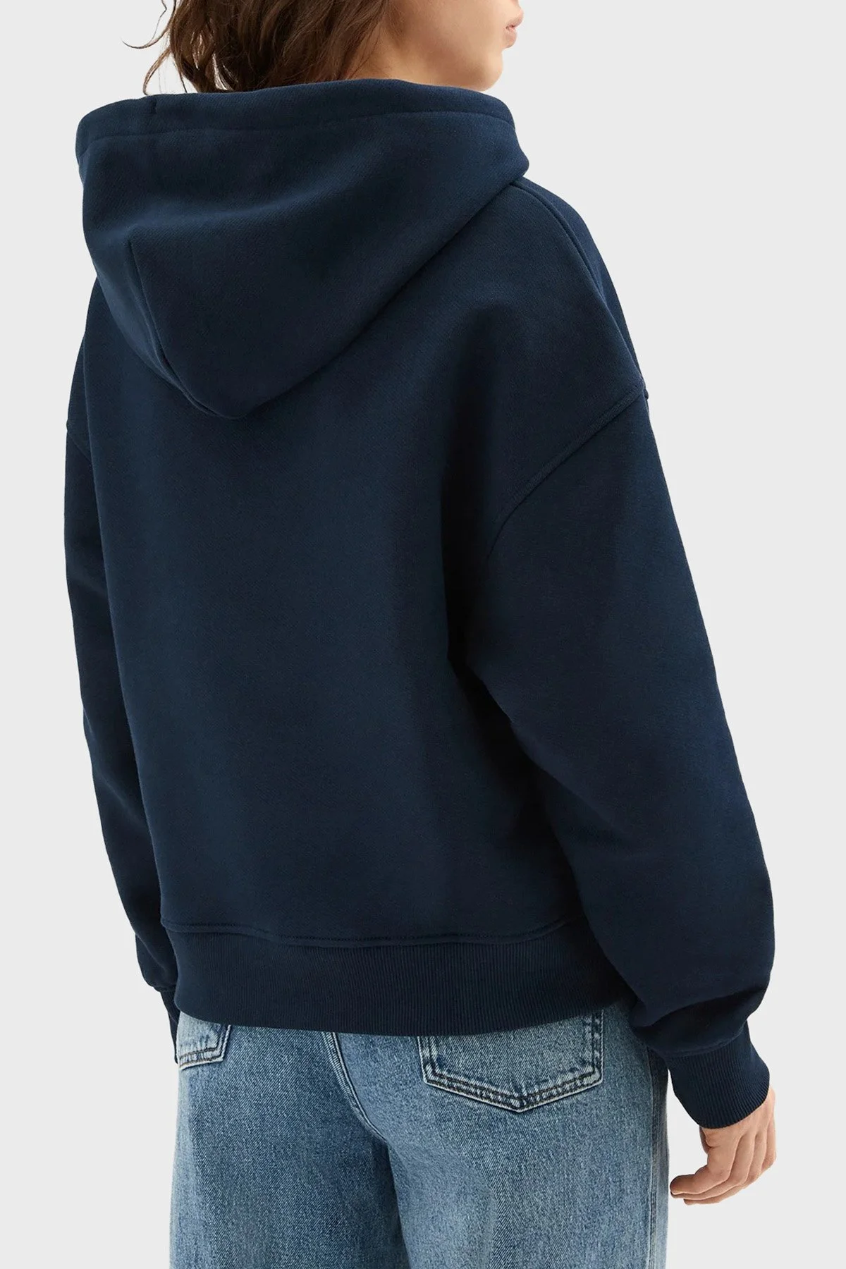 Tommy Jeans % 100 Pamuk Relaxed Fit Kapüşonlu Bayan Sweat DW0DW19414 C1G LACİVERT - 3