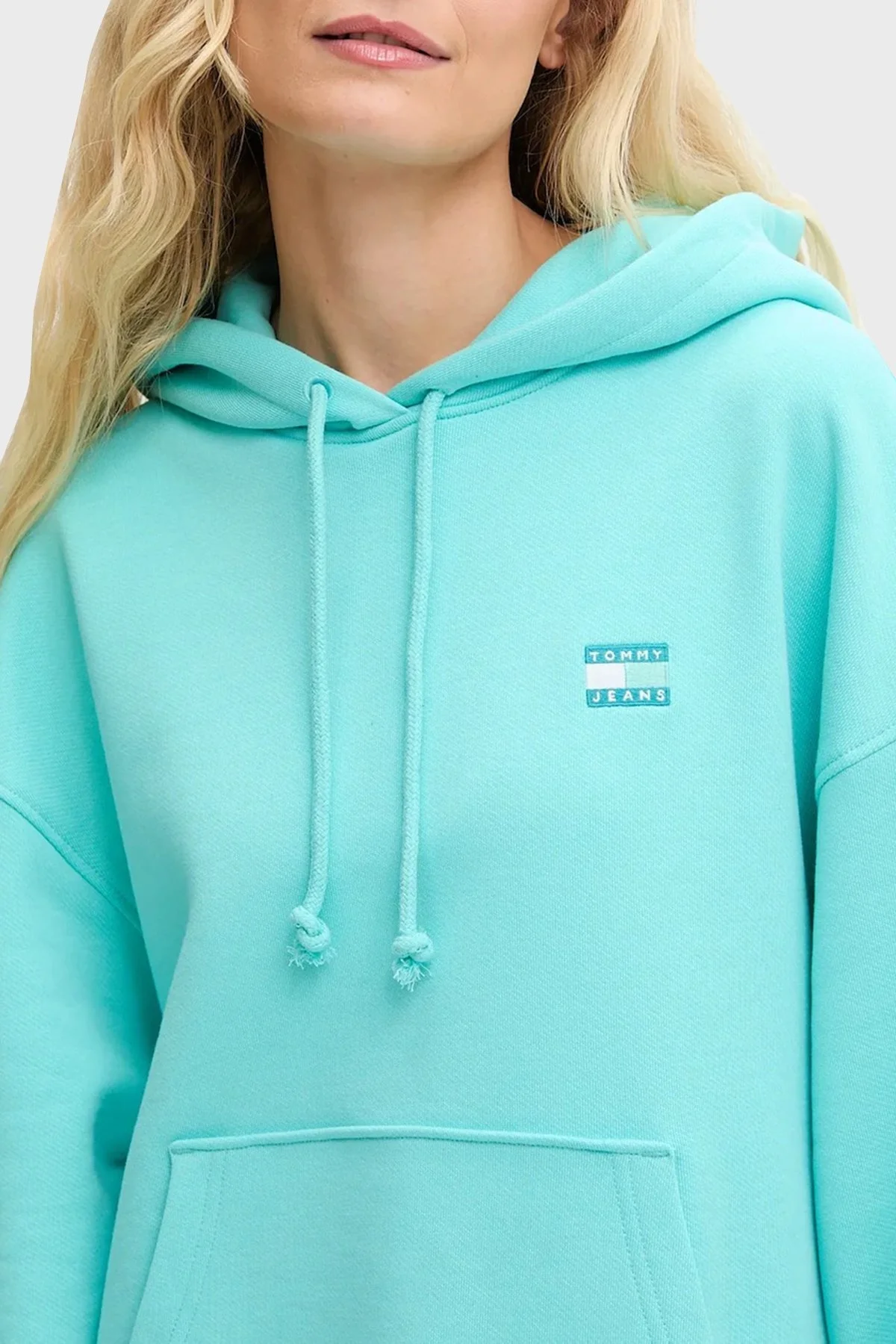 Tommy Jeans % 100 Pamuk Relaxed Fit Kapüşonlu Bayan Sweat DW0DW19414 L61 YEŞİL - 4