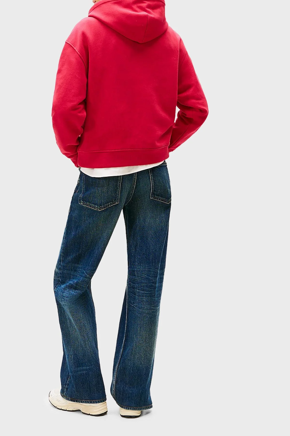 Tommy Jeans % 100 Pamuk Relaxed Fit Kapüşonlu Kadın Sweat DW0DW19414 XJP KIRMIZI - 3
