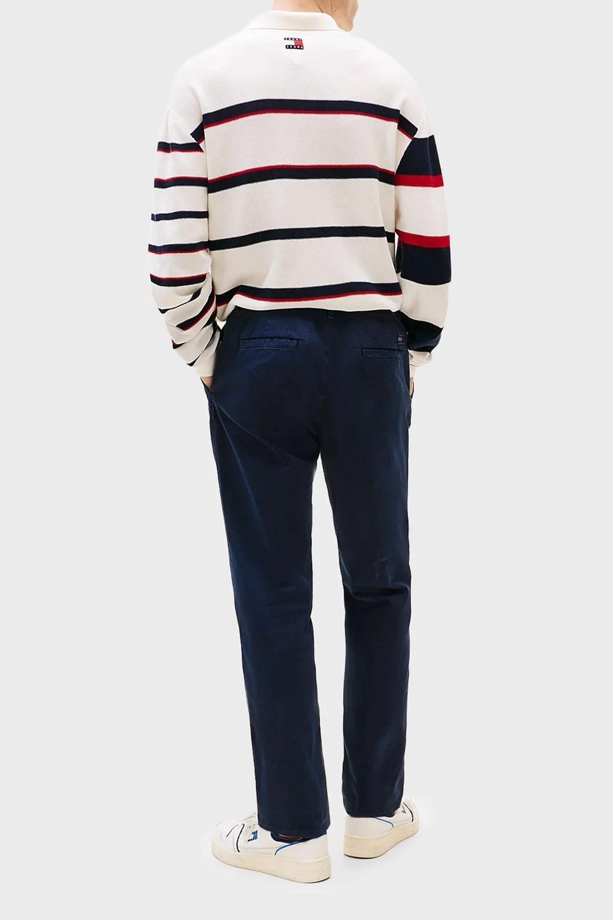 Tommy Jeans % 100 Pamuk Relaxed Fit Orta Bel Düz Paça Erkek Pantolon DM0DM21705 C1G LACİVERT - 3