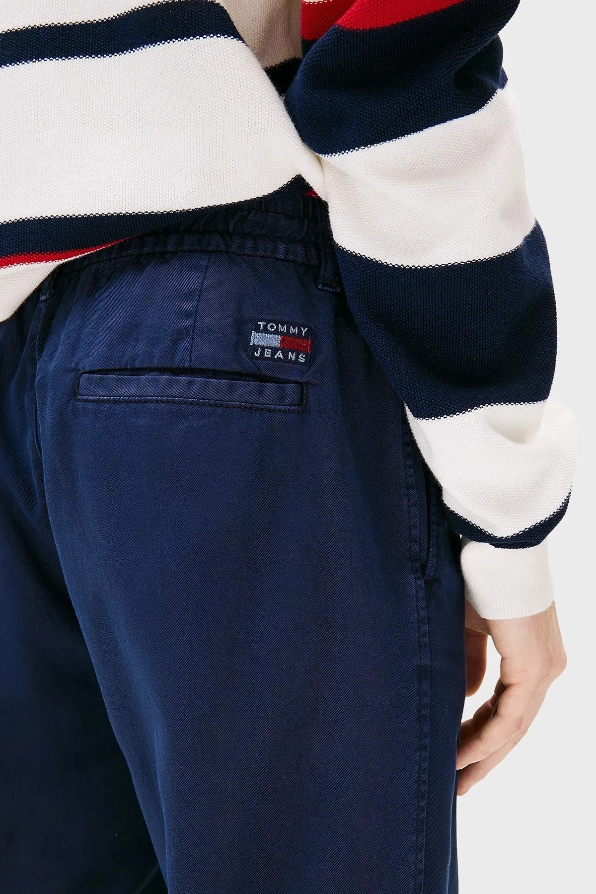 Tommy Jeans % 100 Pamuk Relaxed Fit Orta Bel Düz Paça Erkek Pantolon DM0DM21705 C1G LACİVERT - 4