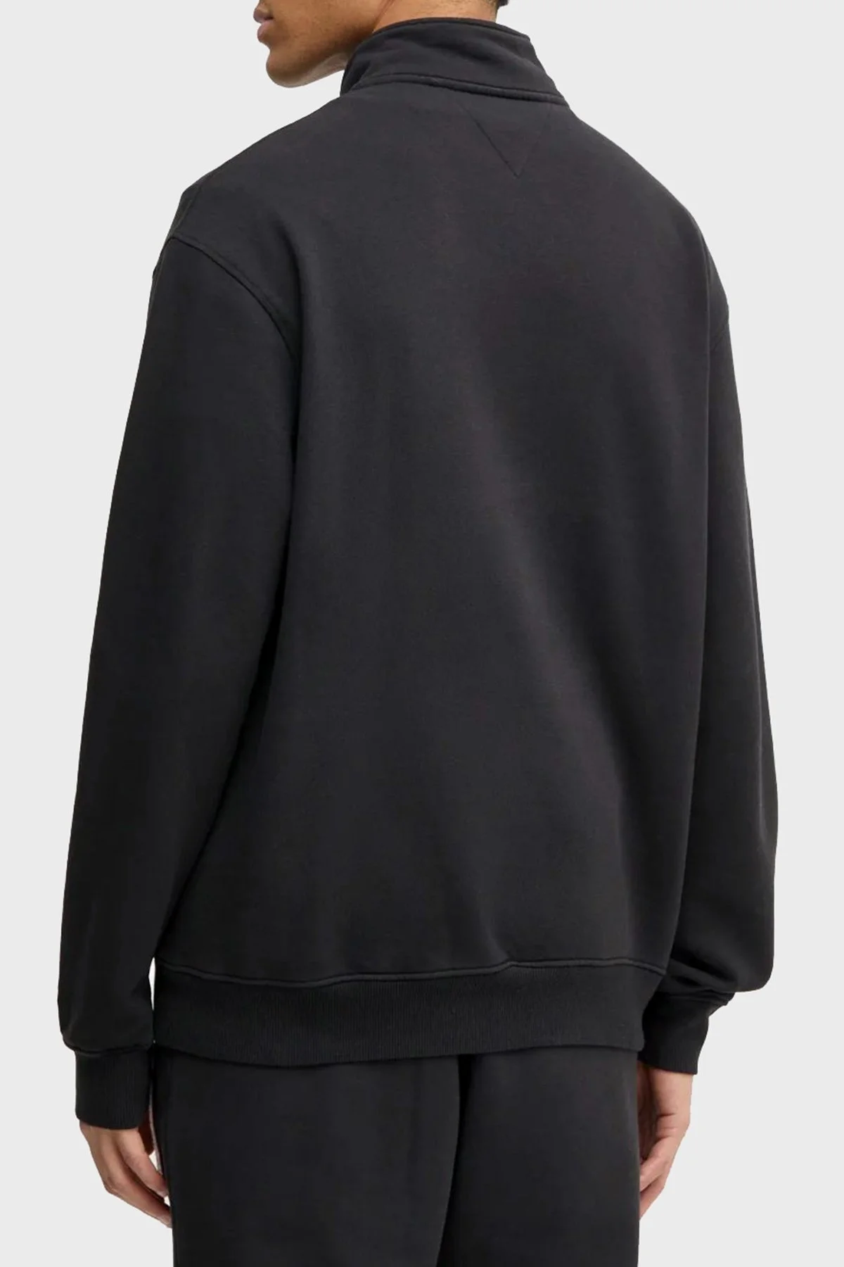Tommy Jeans % 100 Pamuk Relaxed Fit Yarım Fermuarlı Dik Yaka Erkek Sweat DM0DM21263 BDS SİYAH - 3