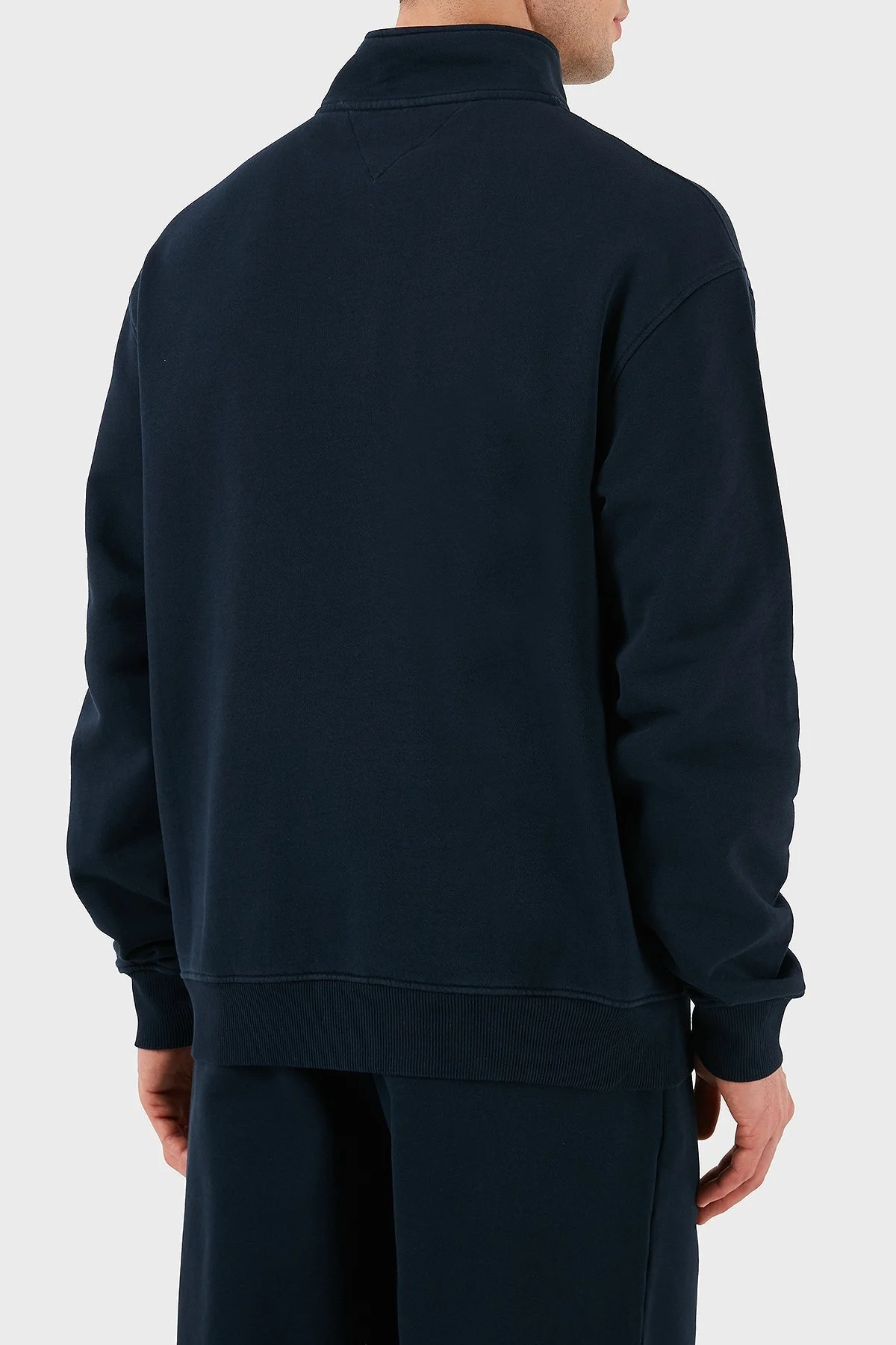 Tommy Jeans % 100 Pamuk Relaxed Fit Yarım Fermuarlı Dik Yaka Erkek Sweat DM0DM21263 DYY LACİVERT - 3