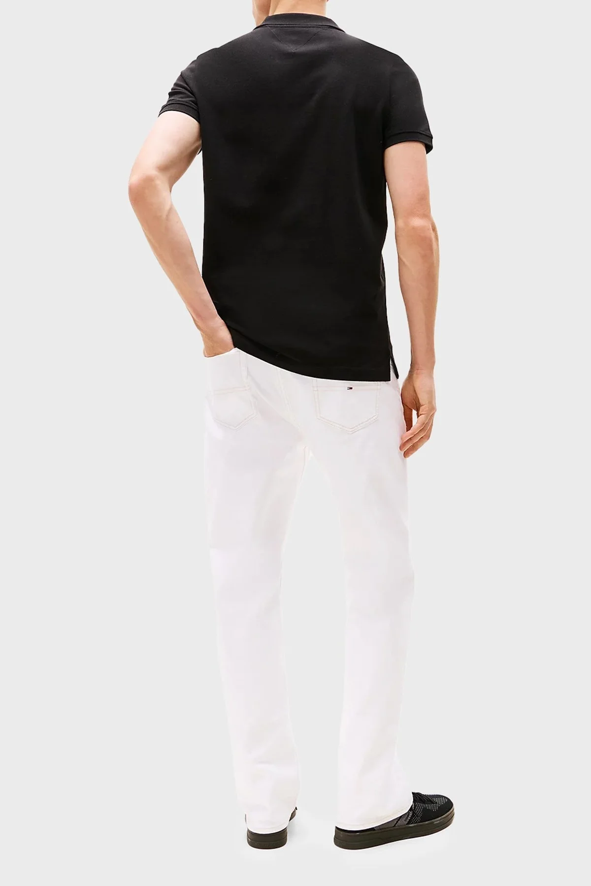 Tommy Jeans % 100 Pamuk Slim Fit Düğmeli Erkek Polo Yaka T Shirt DM0DM20676 BDS SİYAH - 3