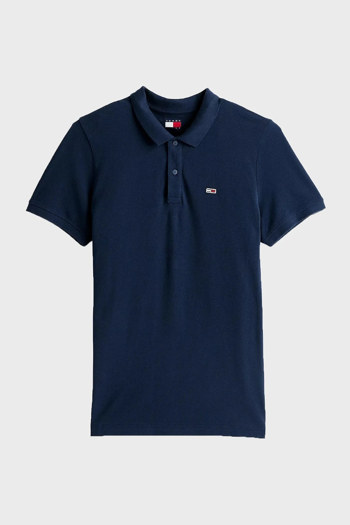Tommy Jeans % 100 Pamuk Slim Fit Düğmeli Erkek Polo Yaka T Shirt DM0DM20676 C1G LACİVERT - 5