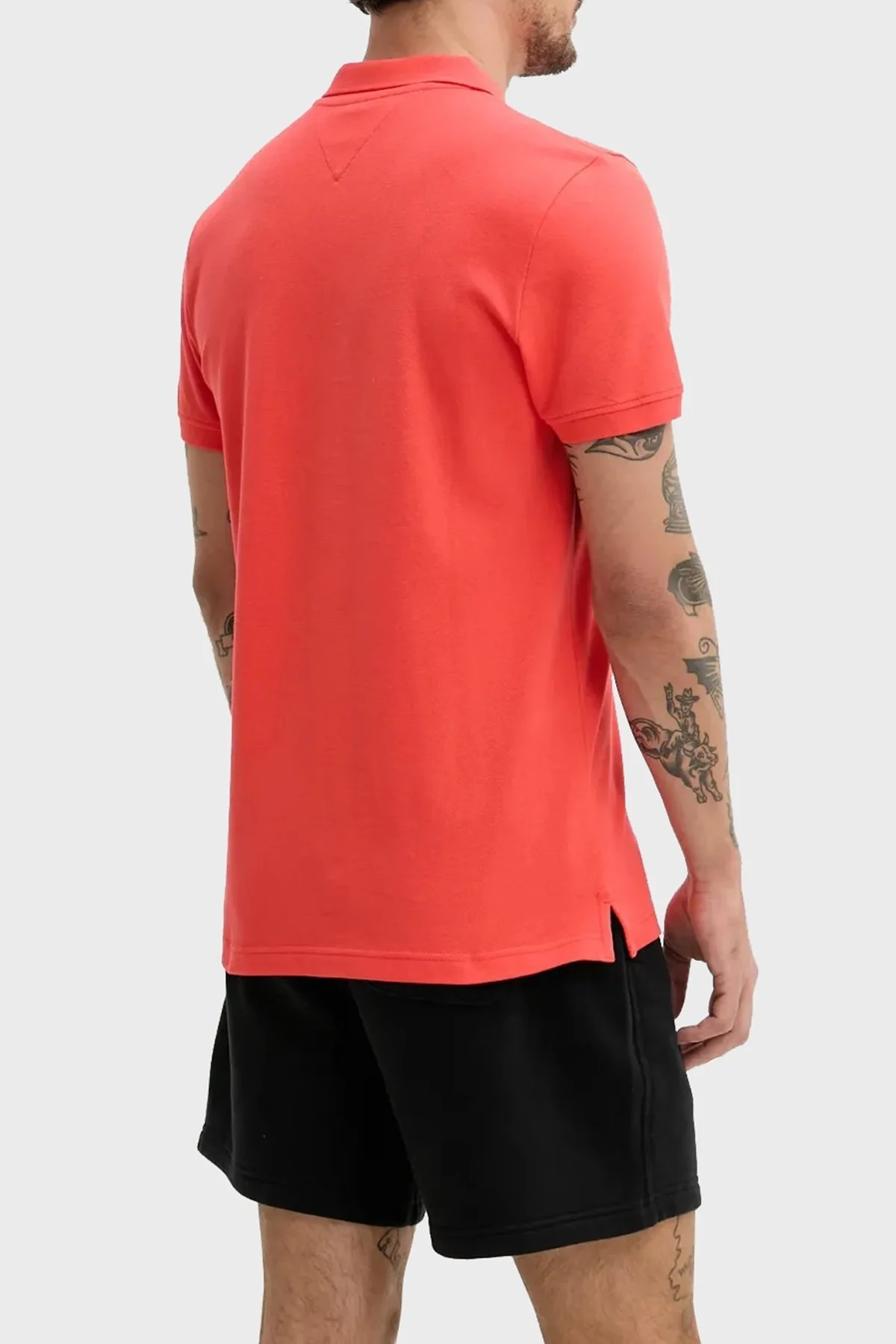 Tommy Jeans % 100 Pamuk Slim Fit Düğmeli Erkek Polo Yaka T Shirt DM0DM20676 SN6 TURUNCU - 3