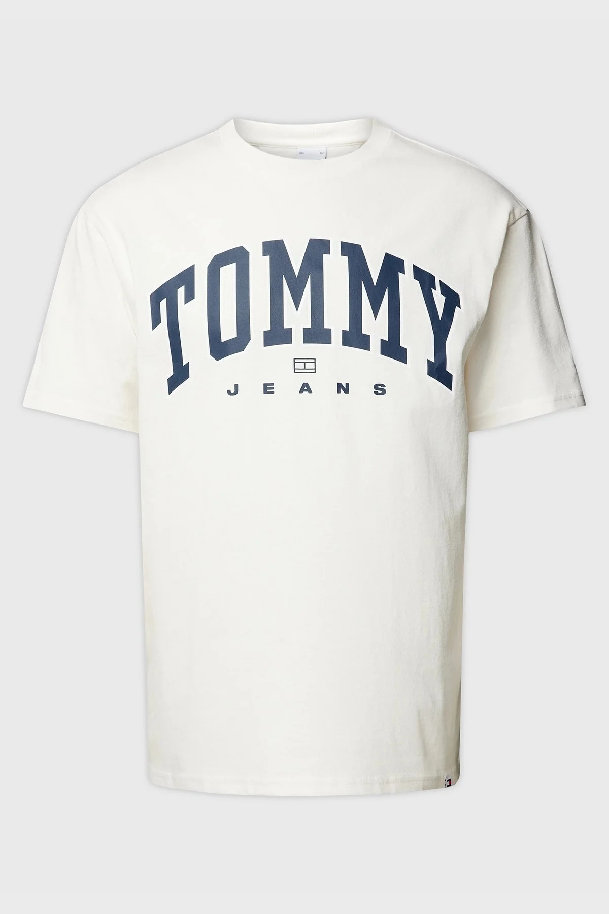Tommy Jeans % 100 Pamuklu Bisiklet Yaka Erkek T Shirt DM0DM18537 YBH BEYAZ - 5