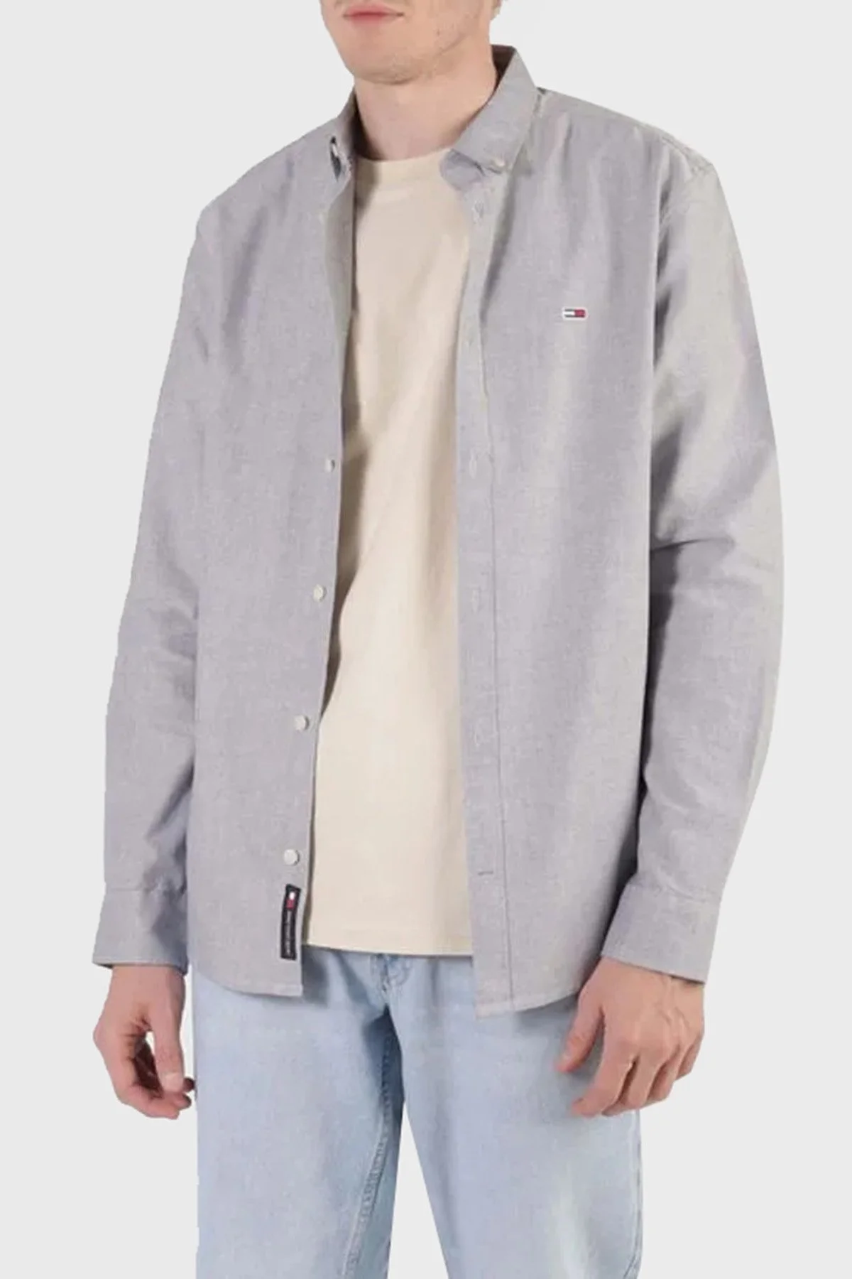 Tommy Jeans % 100 Pamuklu Regular Fit Erkek Gömlek DM0DM19134 C1G LACİVERT - 7