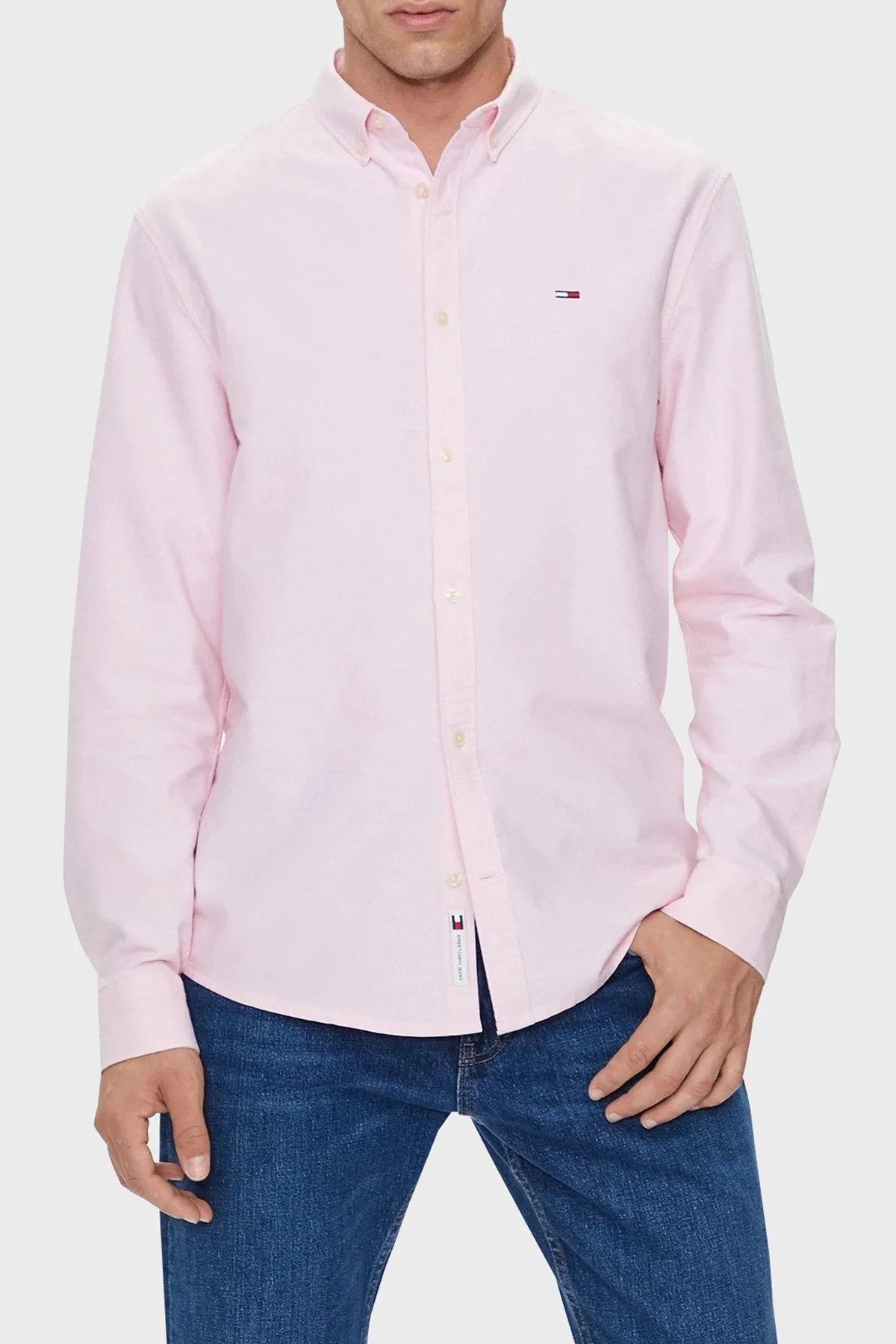 Tommy Jeans % 100 Pamuklu Regular Fit Erkek Gömlek DM0DM19134 THA PEMBE - 6