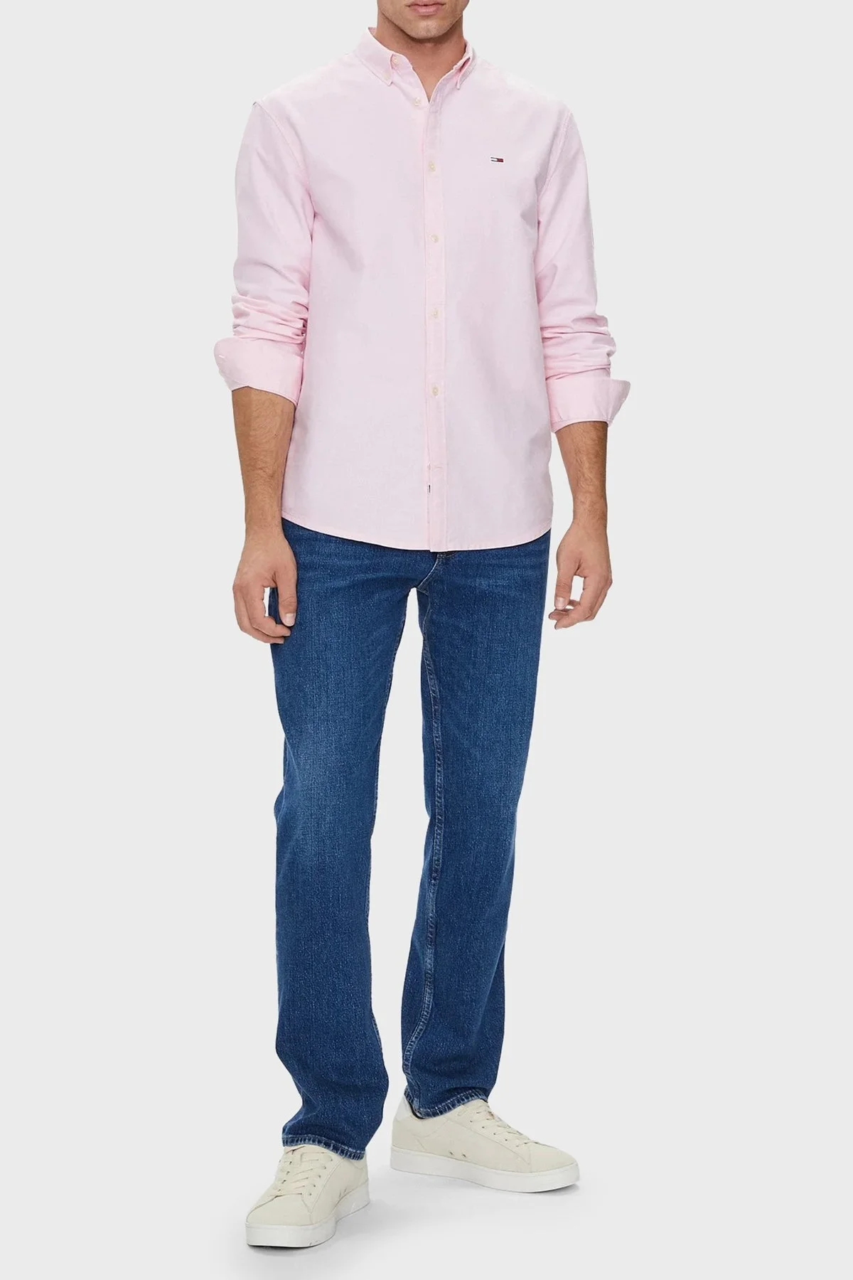 Tommy Jeans % 100 Pamuklu Regular Fit Erkek Gömlek DM0DM19134 THA PEMBE - 7