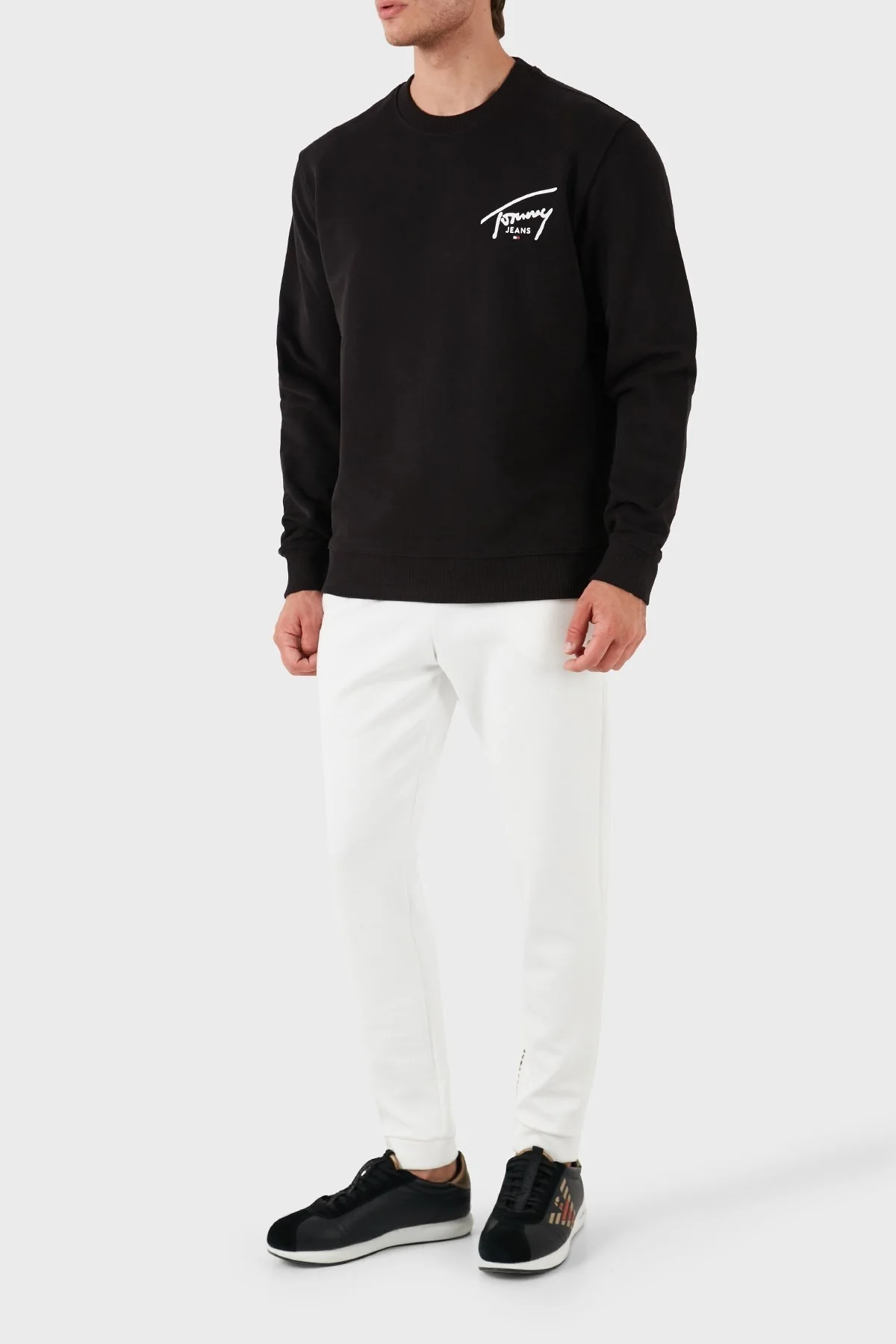 Tommy Jeans % 100 Pamuklu Regular Fit Erkek Sweat DM0DM19230 BDS SİYAH - 4