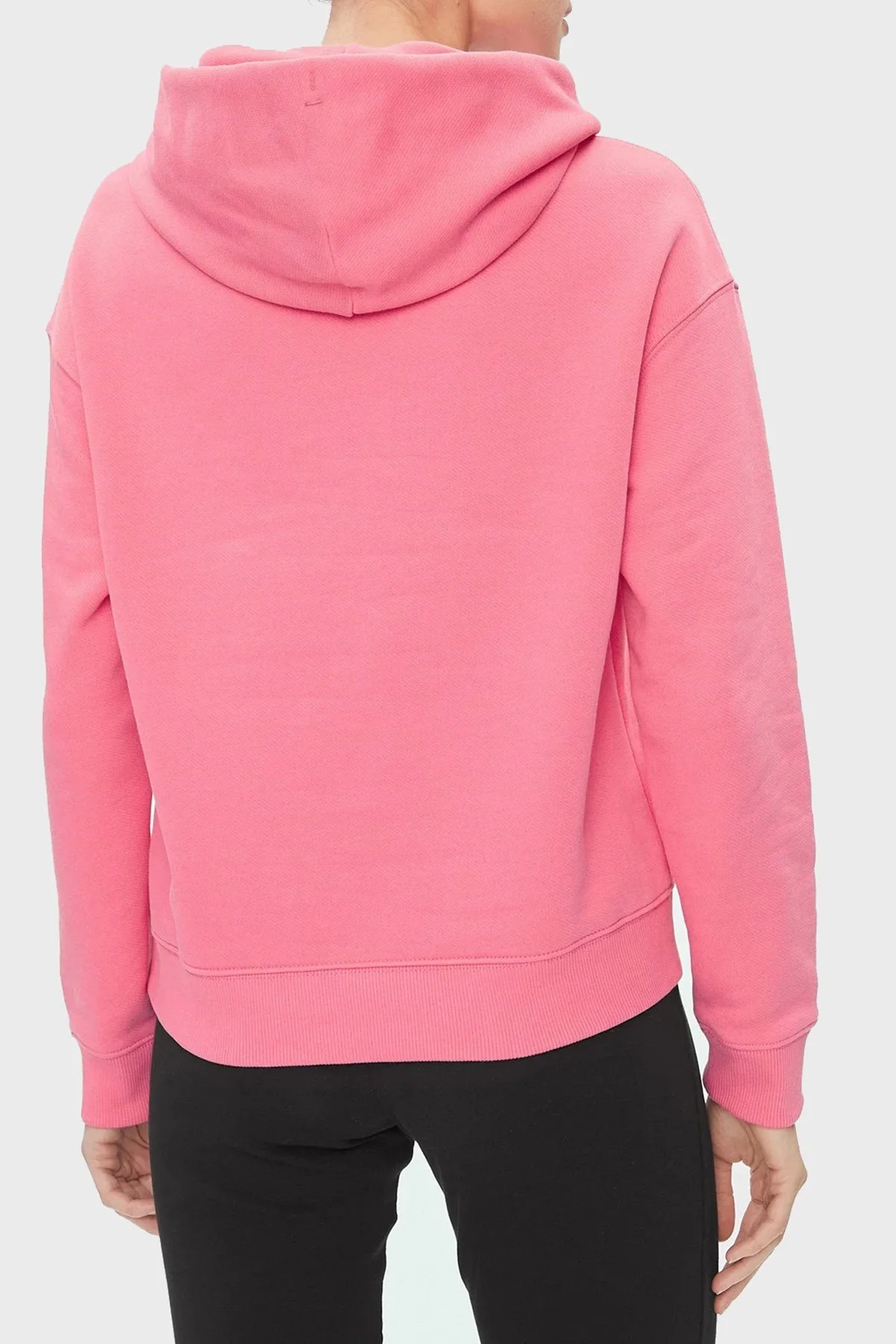 Tommy Jeans % 100 Pamuklu Regular Fit Kapüşonlu Kanguru Cepli Bayan Sweat DW0DW17326 THA PEMBE - 4