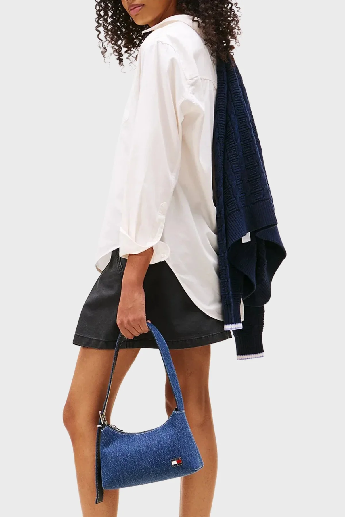 Tommy Jeans Ayarlanabilir Askılı Kot Bayan Çanta AW0AW17877 1AF MAVİ - 2