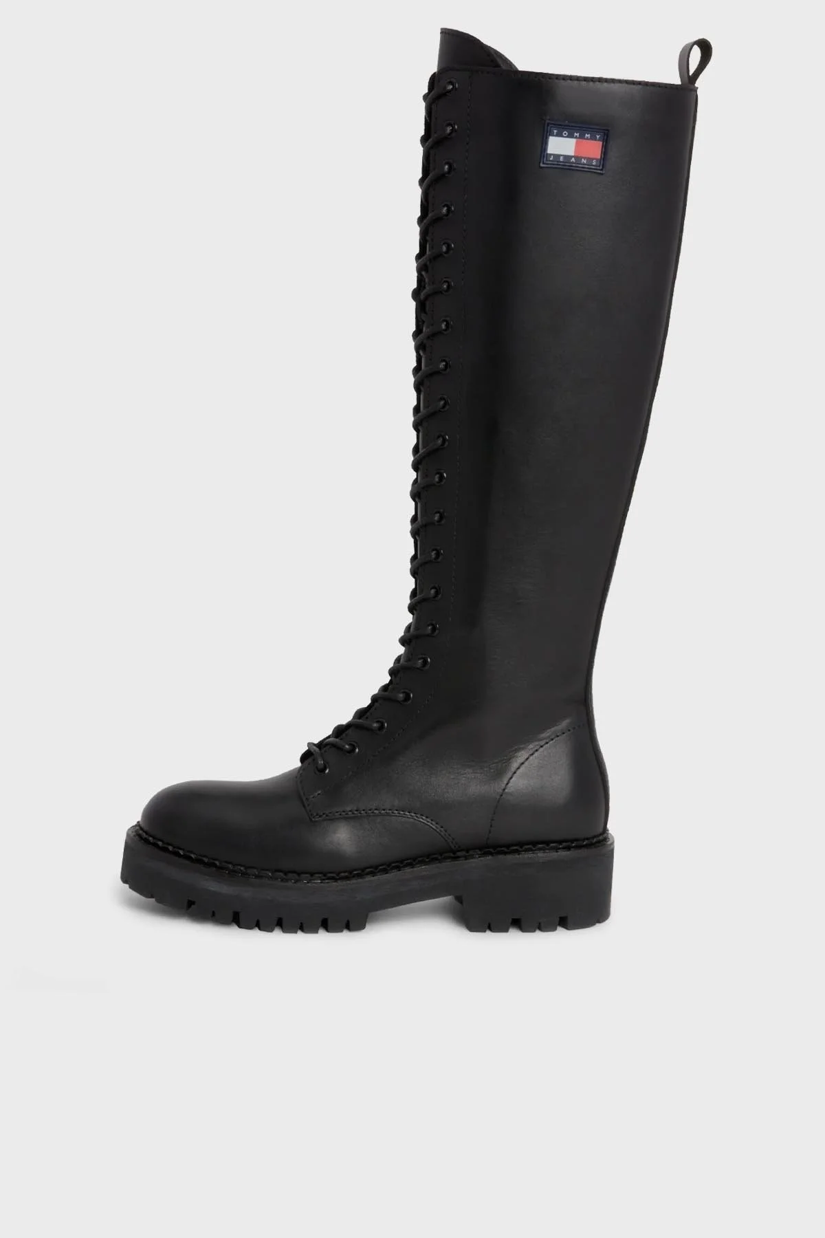 Tommy Jeans Bağcıklı Deri Uzun Bayan Çizme EN0EN02300 BDS SİYAH - 3
