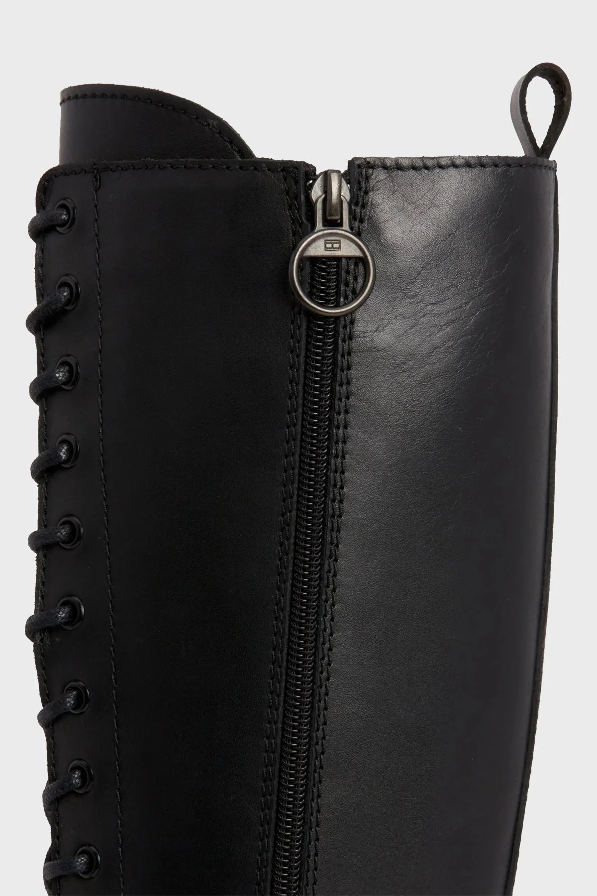 Tommy Jeans Bağcıklı Deri Uzun Bayan Çizme EN0EN02300 BDS SİYAH - 4