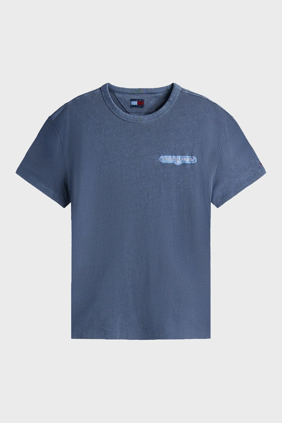 Tommy Jeans Baskılı Pamuklu Regular Fit Bisiklet Yaka Erkek T Shirt DM0DM21829 C1G LACİVERT - 4