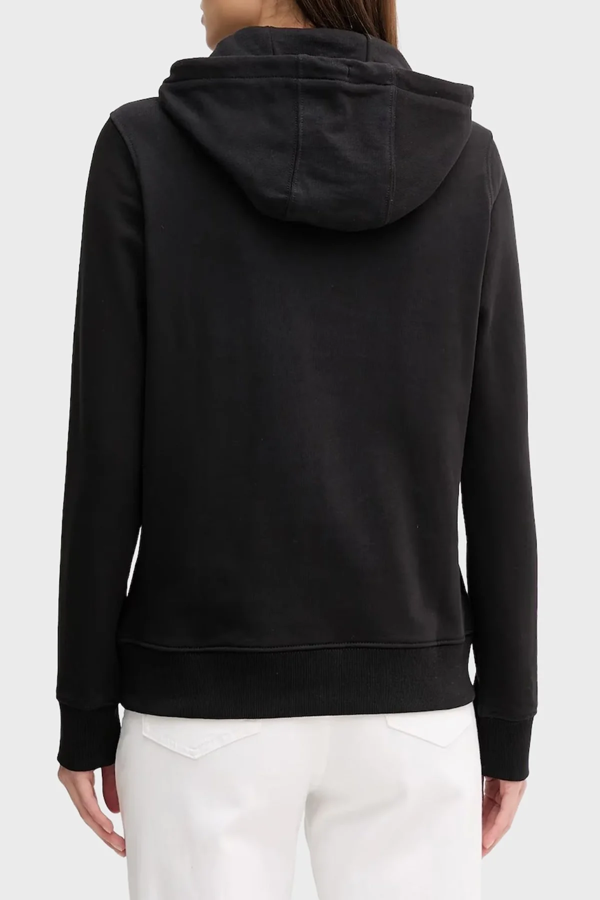 Tommy Jeans Baskılı Pamuklu Relaxed Fit Kapüşonlu Crop Bayan Sweat DW0DW20943 BDS SİYAH - 2