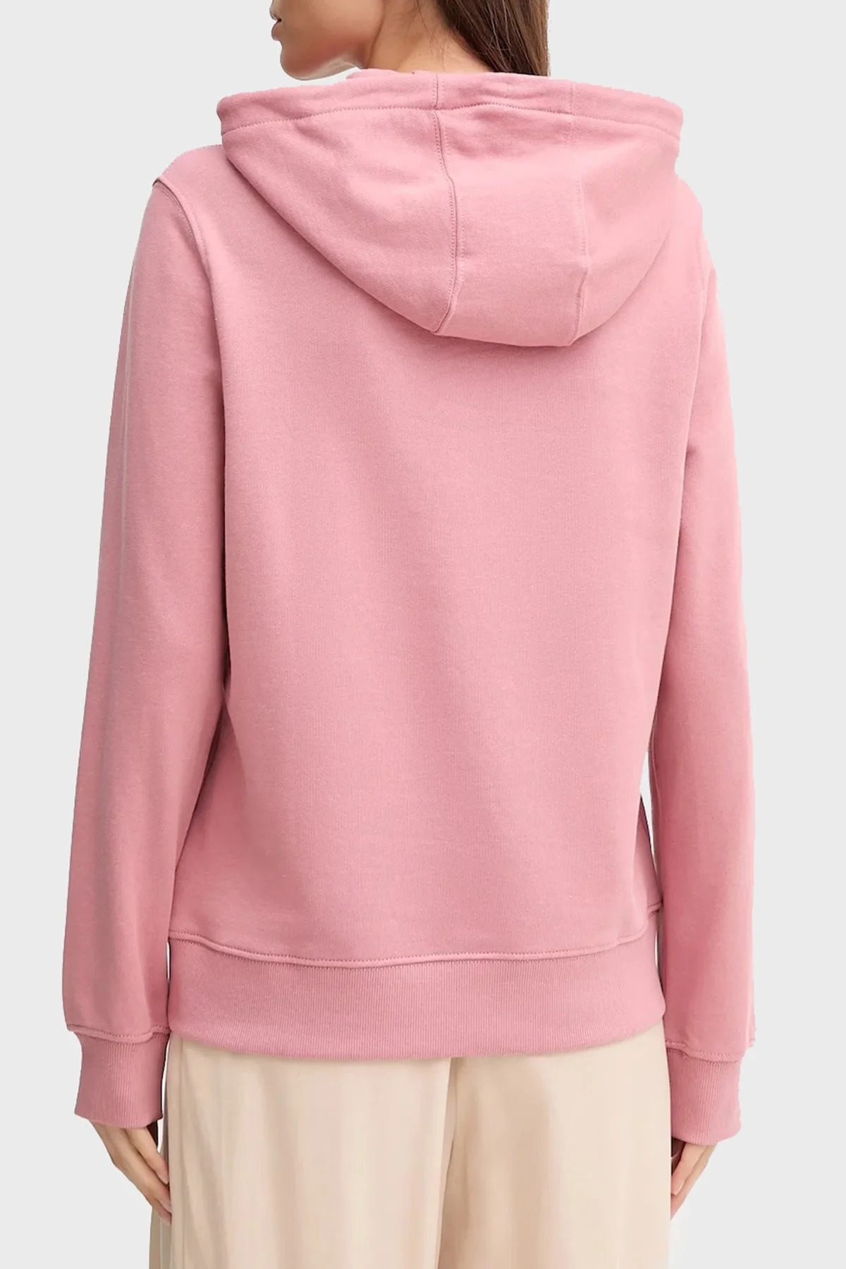 Tommy Jeans Baskılı Pamuklu Relaxed Fit Kapüşonlu Crop Bayan Sweat DW0DW20943 TI0 PEMBE - 2