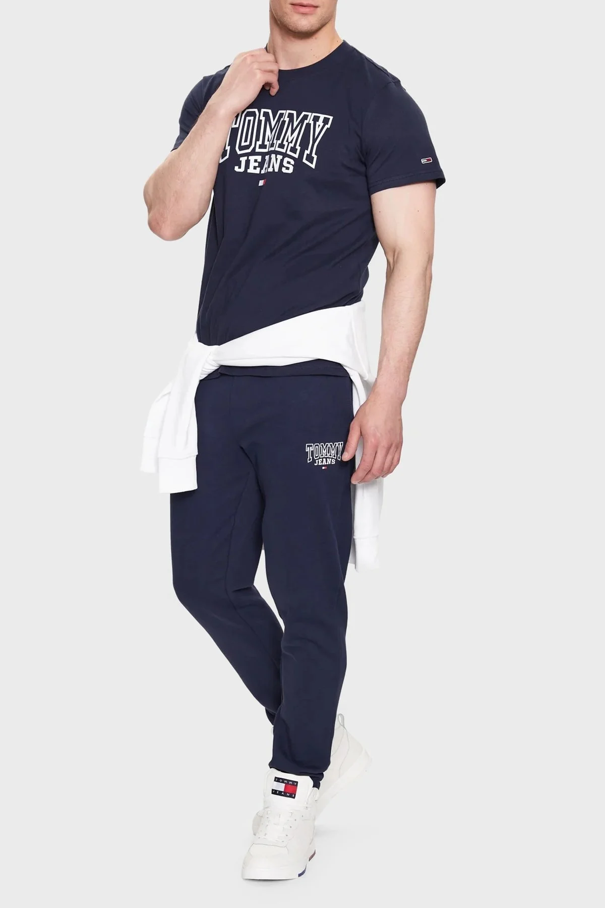 Tommy Jeans Belden Bağlamalı Cepli Pamuklu Slim Fit Erkek Eşofman Altı DM0DM16782 C87 LACİVERT - 2