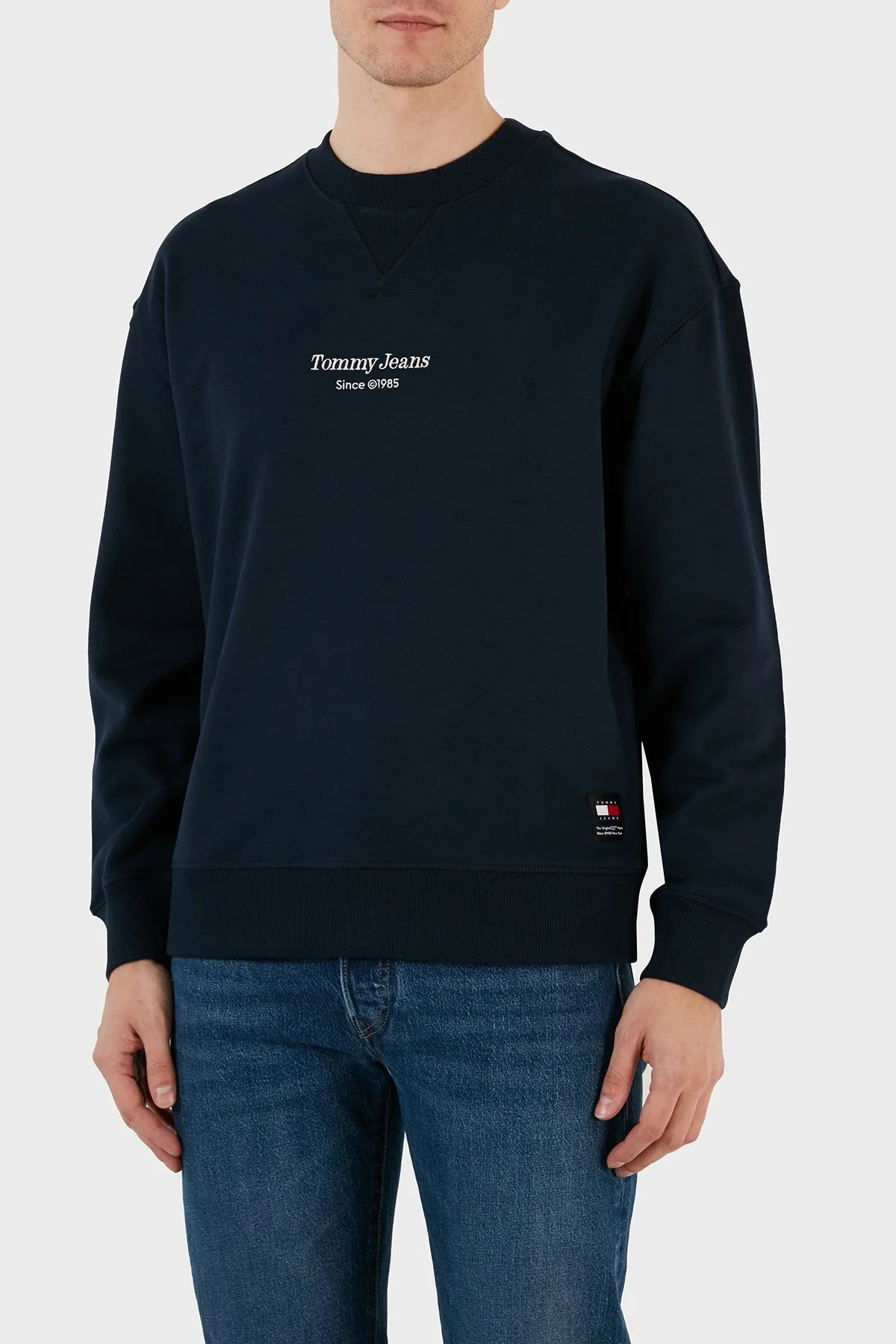 Tommy Jeans Bisiklet Yaka Regular Fit Erkek Sweat DM0DM18411 C1G LACİVERT - 5