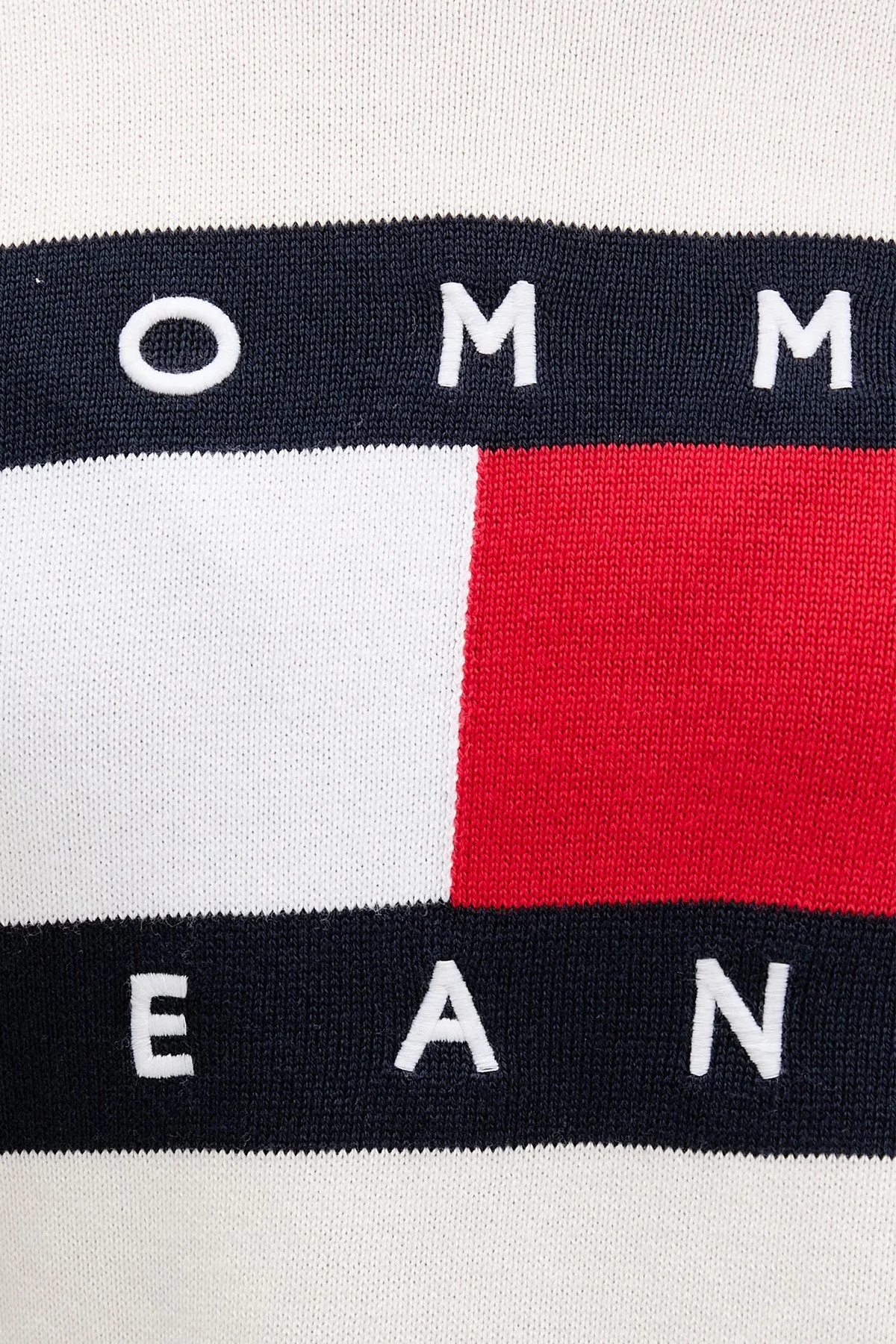 Tommy Jeans Bisiklet Yaka Relaxed Fit Logolu Kadın Kazak DW0DW22930 YBH Beyaz - 5