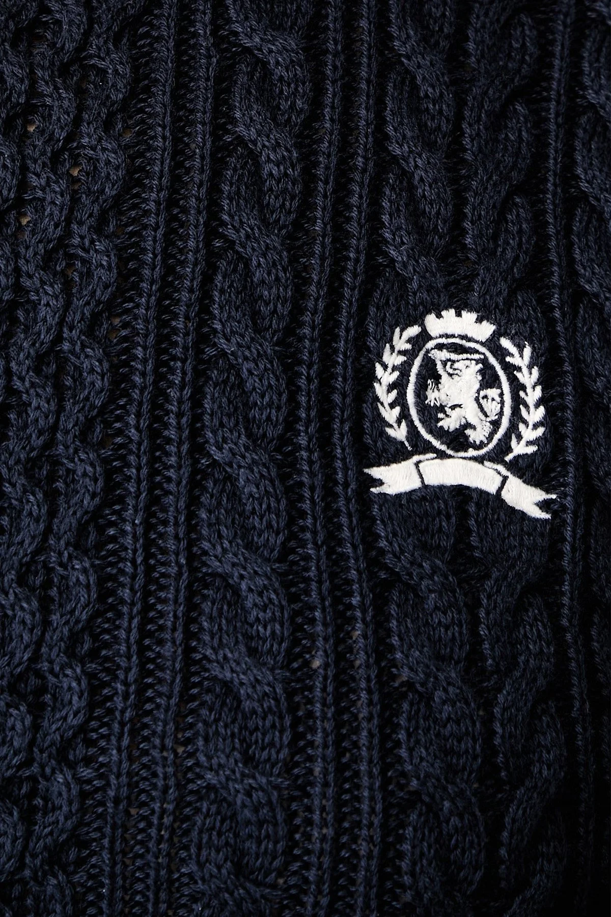 Tommy Jeans Bisiklet Yaka Saç Örgü Kadın Kazak DW0DW22933 C1G Lacivert - 3
