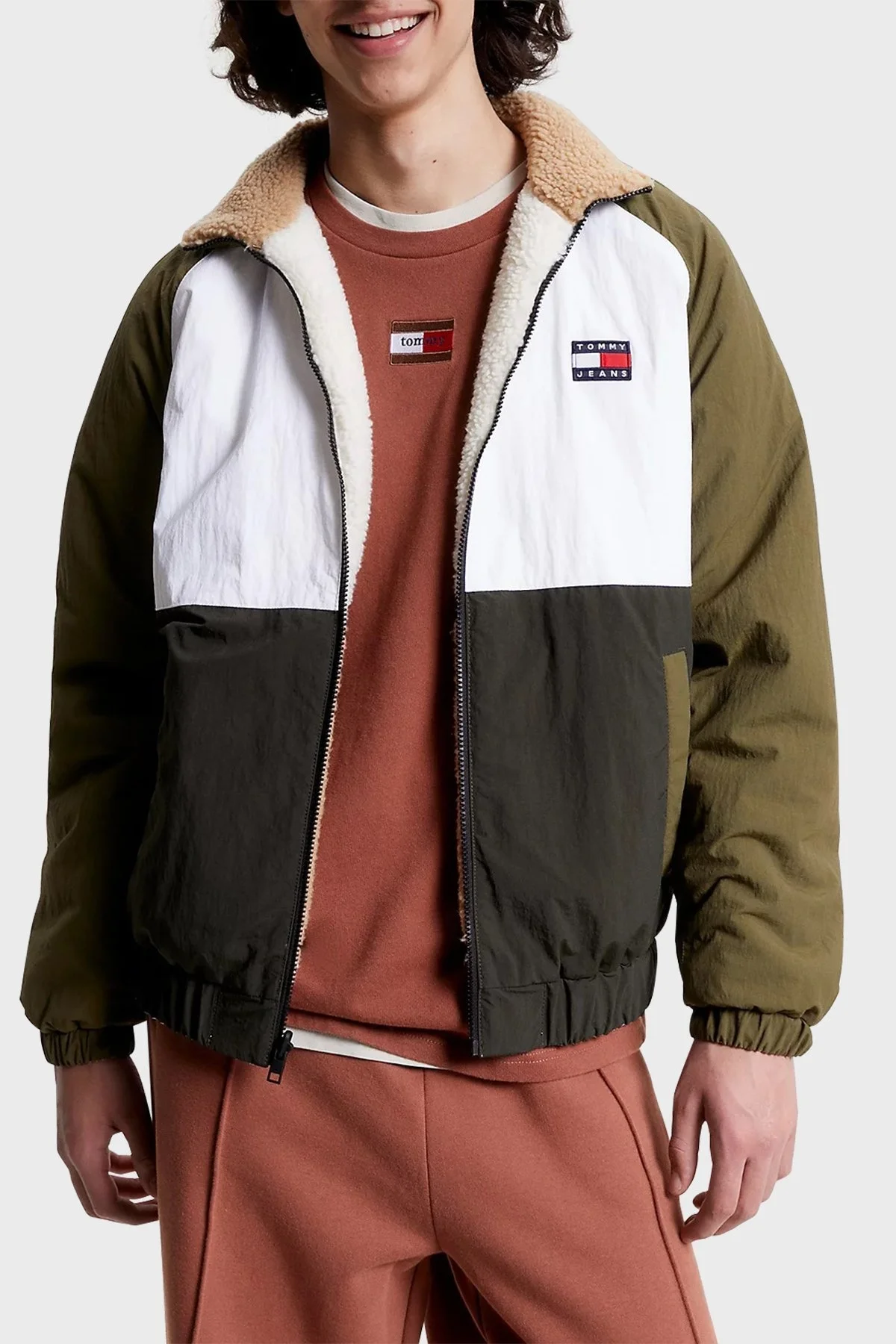 Tommy Jeans Çift Taraflı Relaxed Fit Dik Yaka Erkek Mont DM0DM17232 AB0 BEJ - 2