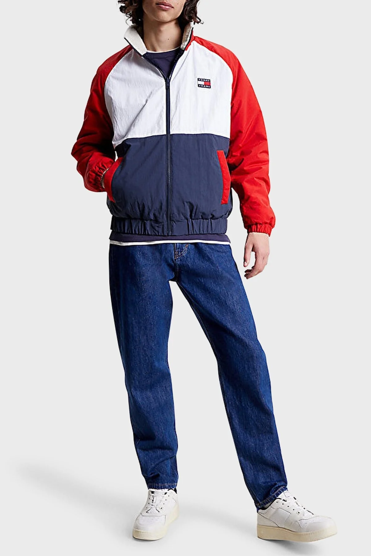 Tommy Jeans Çift Taraflı Relaxed Fit Dik Yaka Erkek Mont DM0DM17232 C87 LACİVERT-BEYAZ - 4