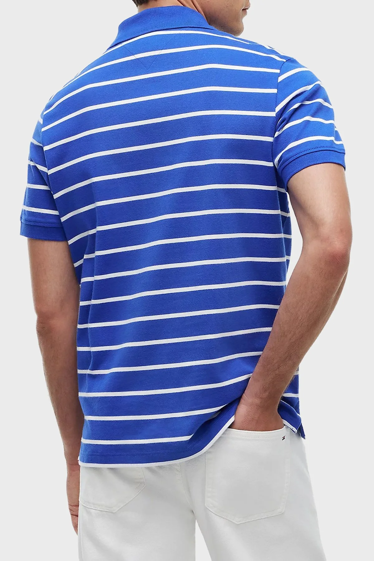 Tommy Jeans Çizgili Pamuklu Regular Fit Düğmeli Erkek Polo Yaka T Shirt DM0DM22708 C8O MAVİ - 3