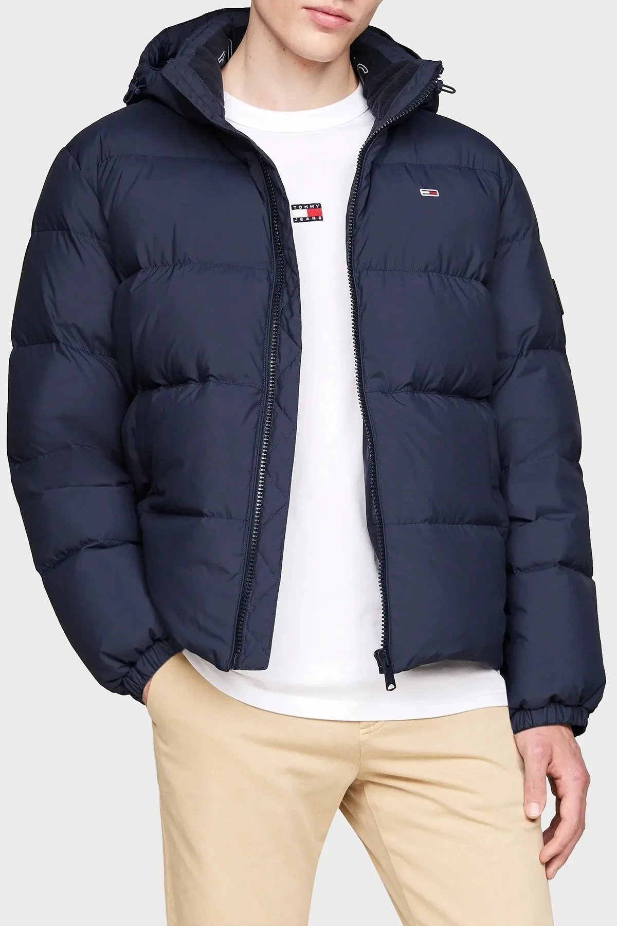 Tommy Jeans Comfort Fit Çıkarılabilir Kapüşonlu Fermuarlı Erkek Mont DM0DM19786 C1G LACİVERT - 6