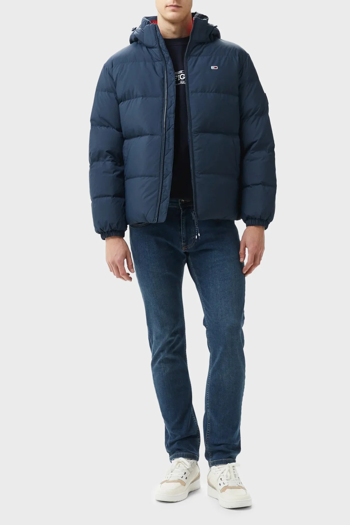 Tommy Jeans Comfort Fit Çıkarılabilir Kapüşonlu Fermuarlı Erkek Mont DM0DM19786 C1G LACİVERT - 7