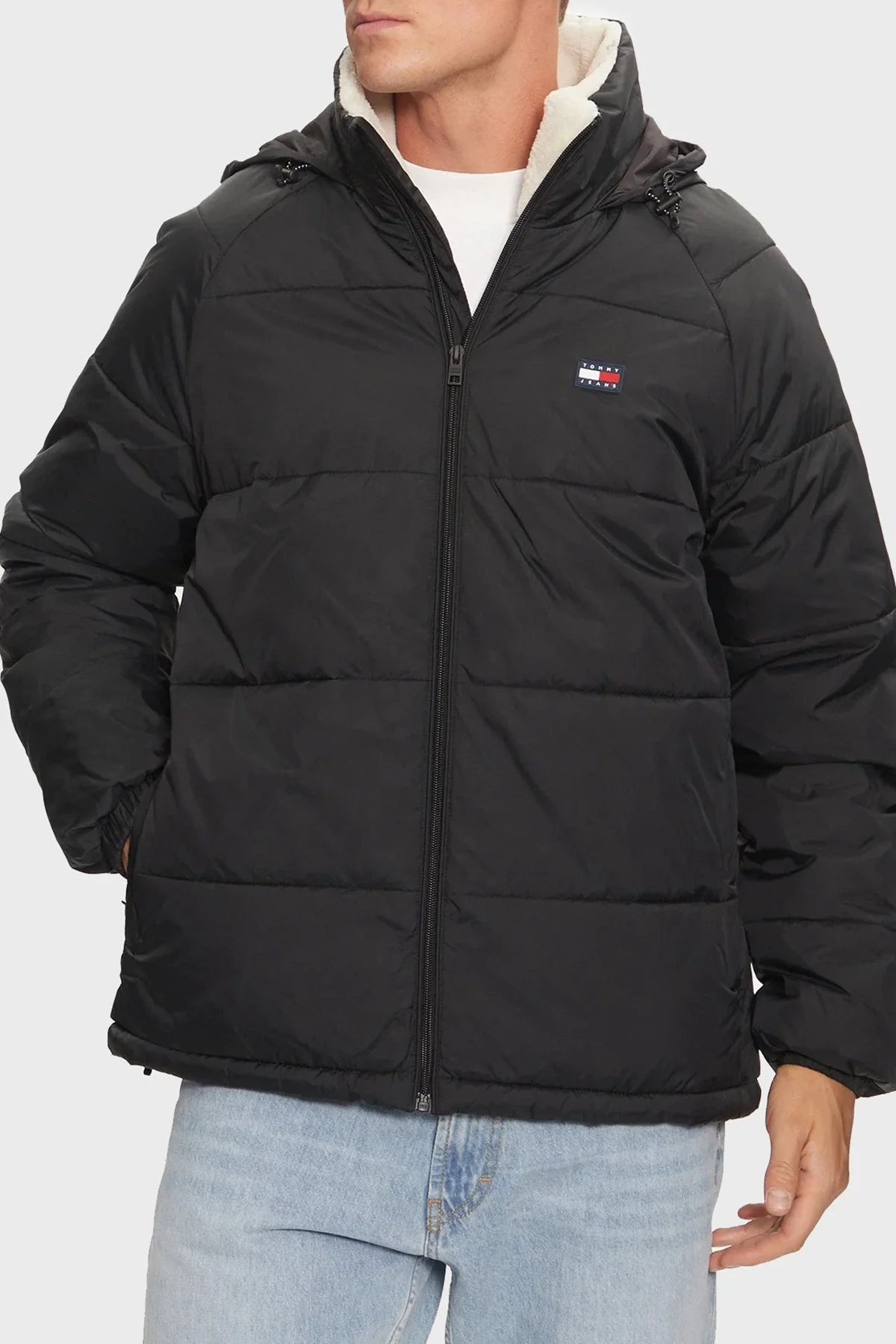 Tommy Jeans Comfort Fit Çıkarılailir Kapüşonlu Fermuarlı Erkek Mont DM0DM20003 BDS SİYAH - 1