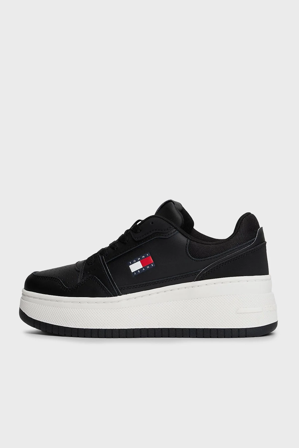 Tommy Jeans Deri Bağcıklı Sneaker Kadın Ayakkabı EN0EN02860 BDS SİYAH - 2