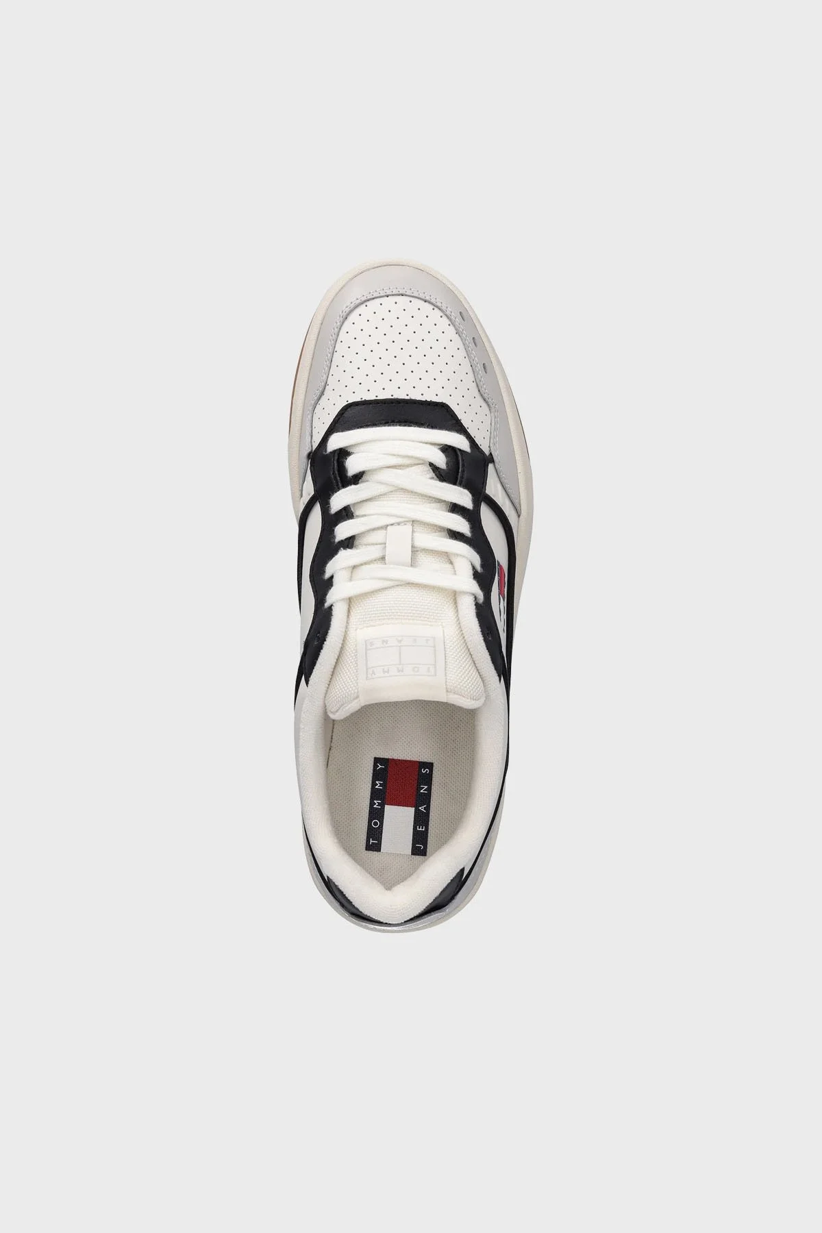 Tommy Jeans Deri Karışımlı Logolu Sneaker Erkek Ayakkabı EM0EM01585 YBI BEYAZ - 4