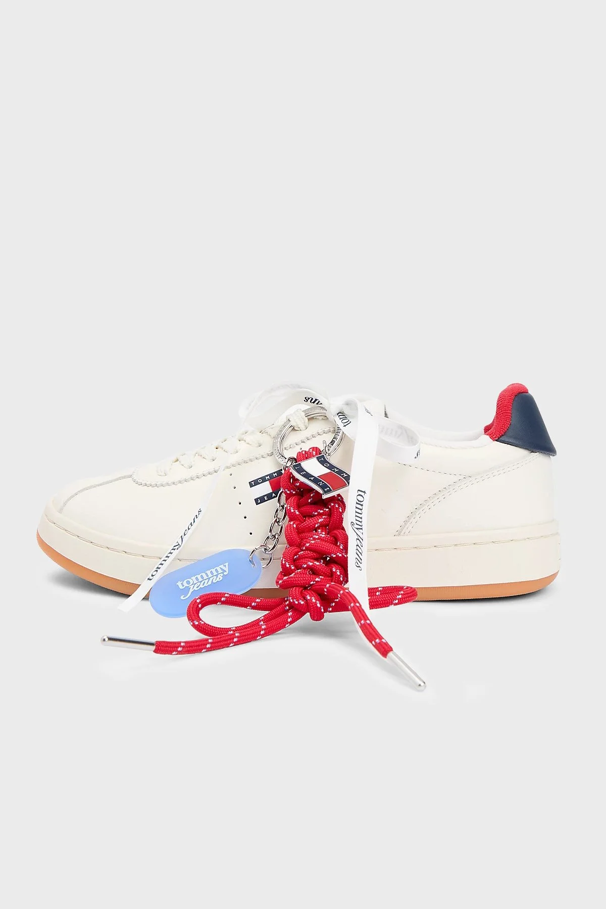 Tommy Jeans Deri Logolu Charm Detaylı Sneaker Kadın Ayakkabı EN0EN03032 0K8 Fil Dişi - 2