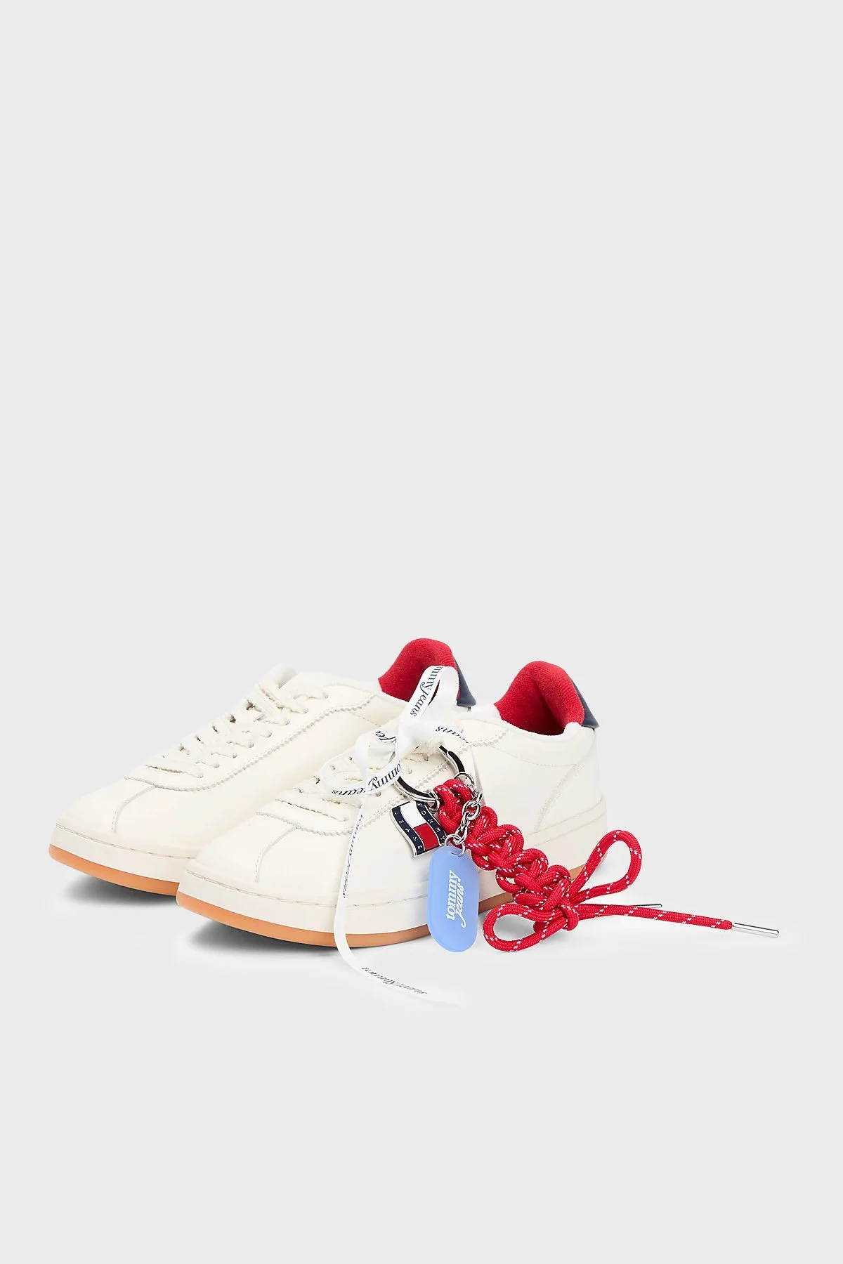 Tommy Jeans Deri Logolu Charm Detaylı Sneaker Kadın Ayakkabı EN0EN03032 0K8 Fil Dişi - 3