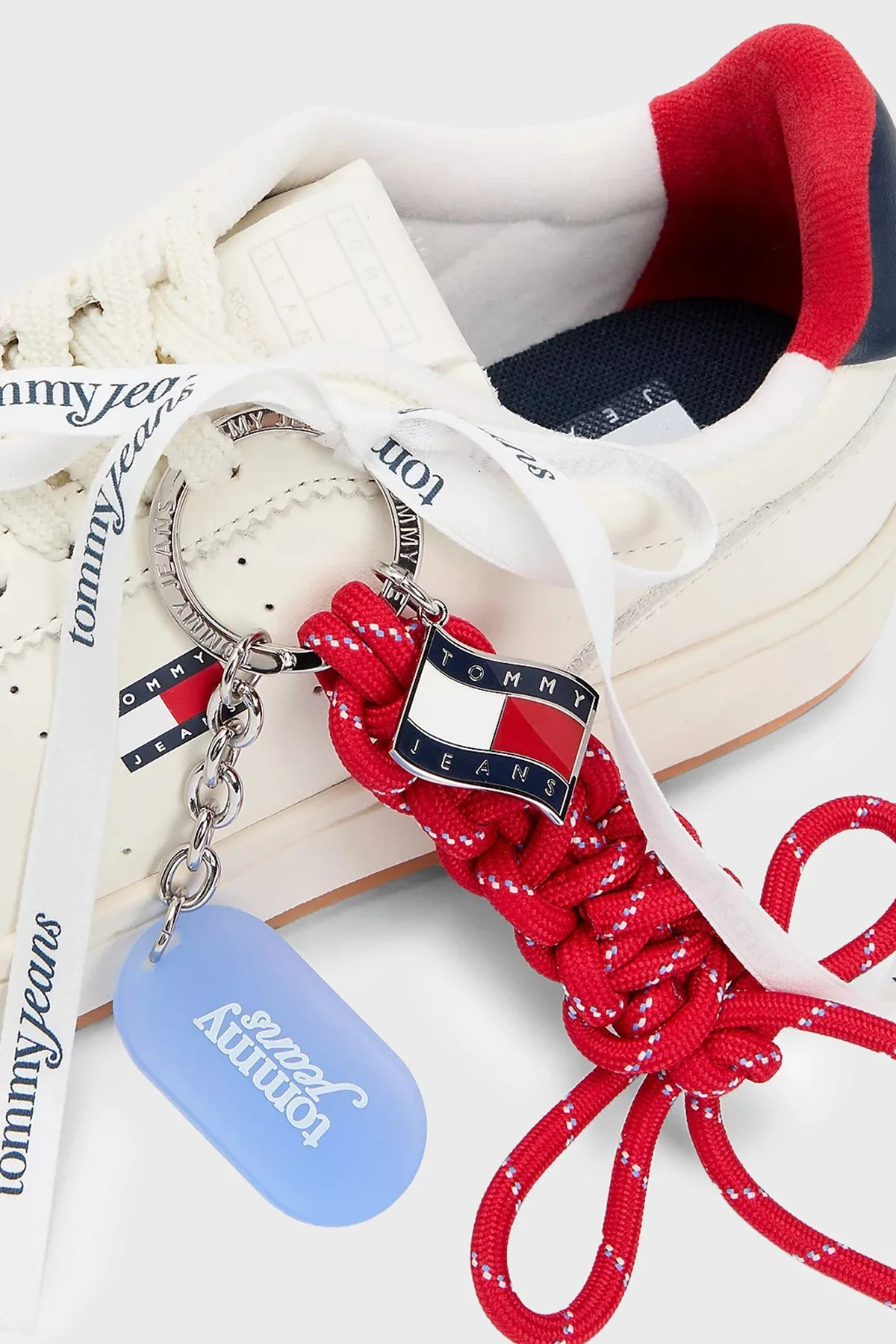 Tommy Jeans Deri Logolu Charm Detaylı Sneaker Kadın Ayakkabı EN0EN03032 0K8 Fil Dişi - 5