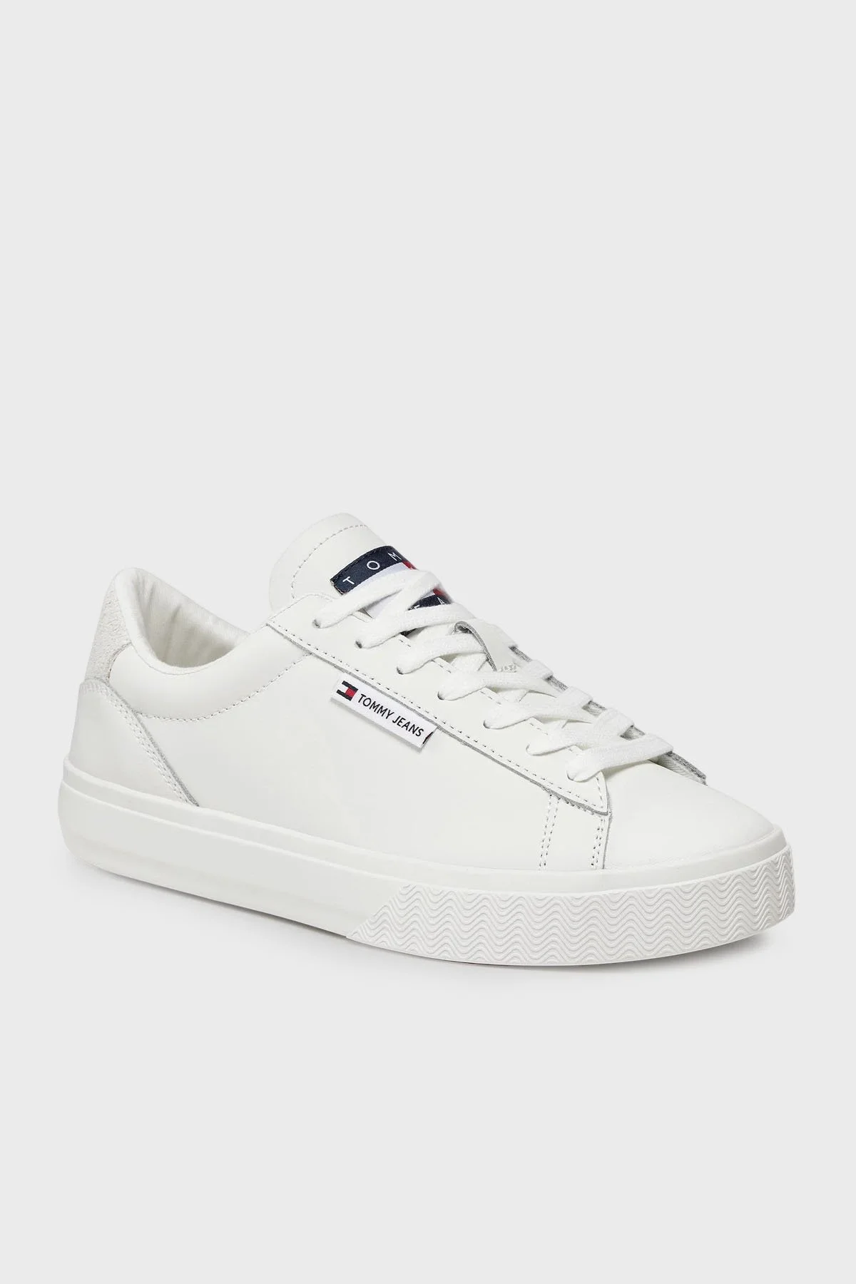 Tommy Jeans Deri Logolu Sneaker Bayan Ayakkabı EN0EN02508 YBL BEYAZ - 8
