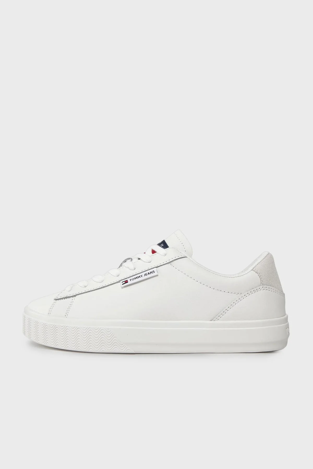 Tommy Jeans Deri Logolu Sneaker Bayan Ayakkabı EN0EN02508 YBL BEYAZ - 9